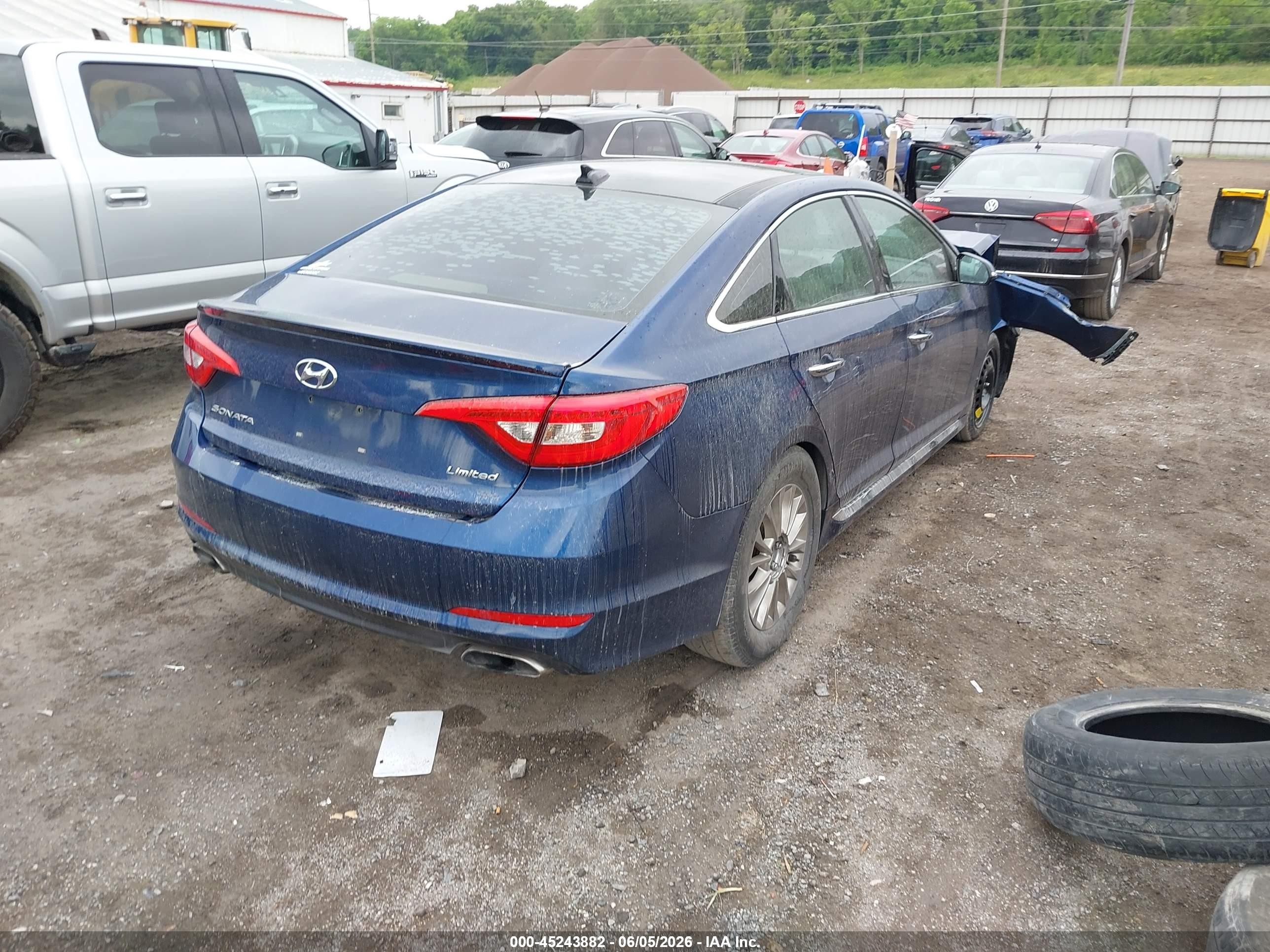 2015 Hyundai Sonata Limited Blue vin: 5NPE34AF6FH200724