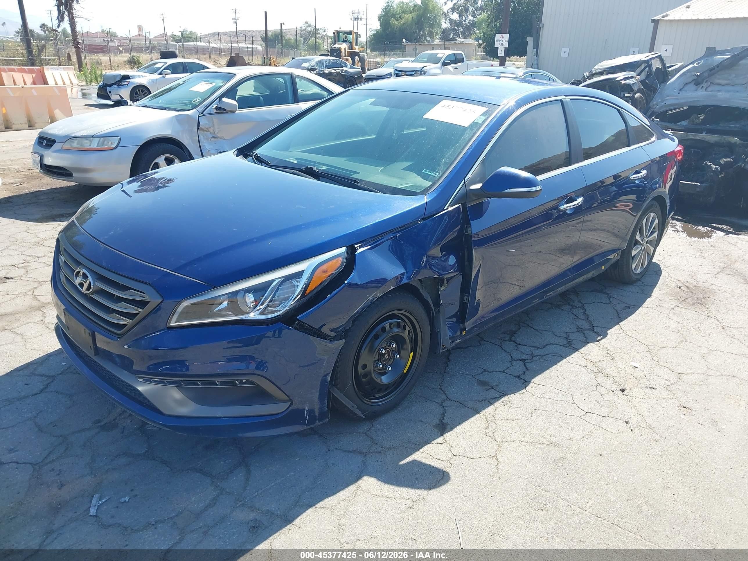 2015 Hyundai Sonata Sport Blue vin: 5NPE34AF6FH215059