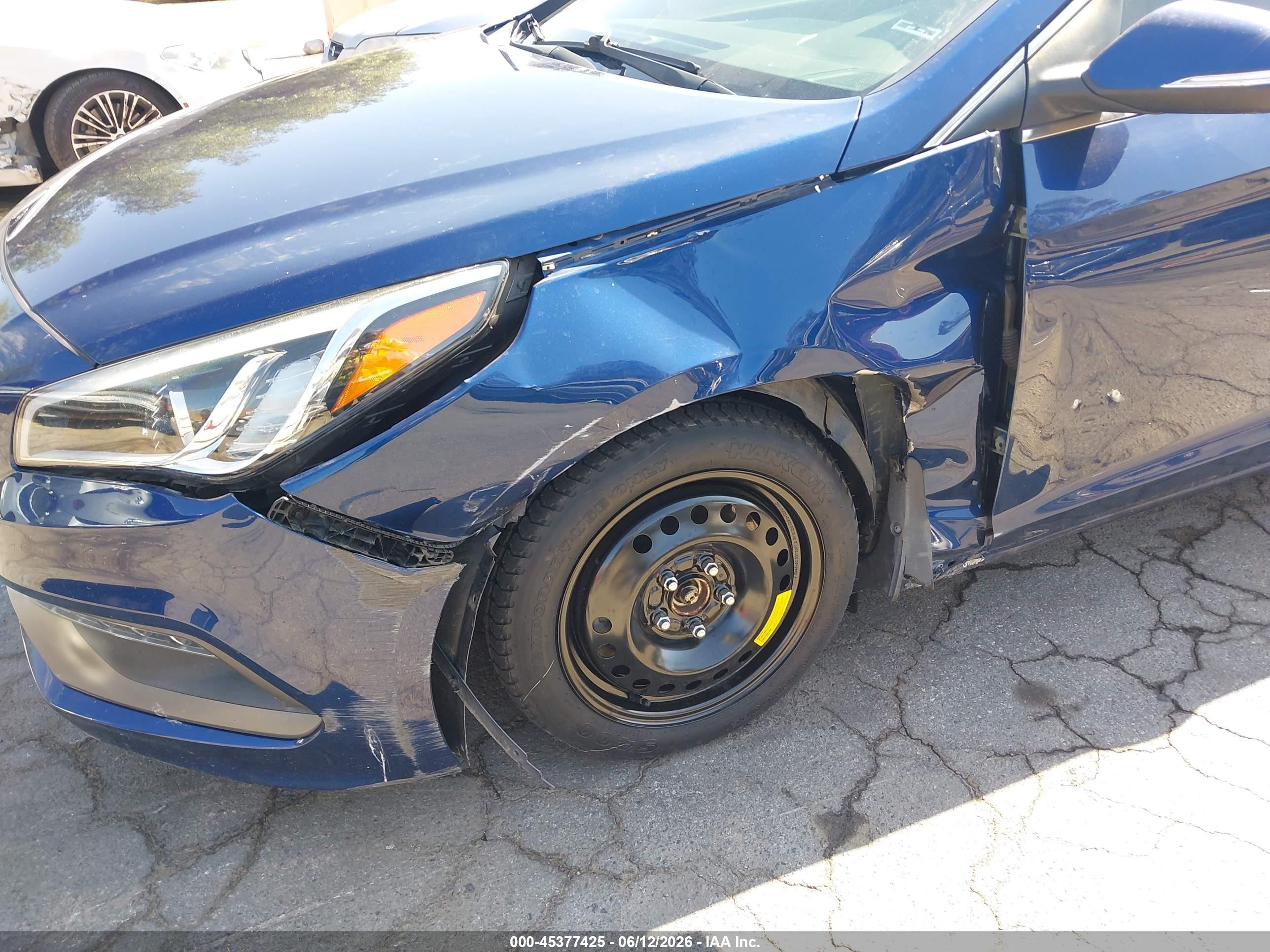 2015 Hyundai Sonata Sport Blue vin: 5NPE34AF6FH215059