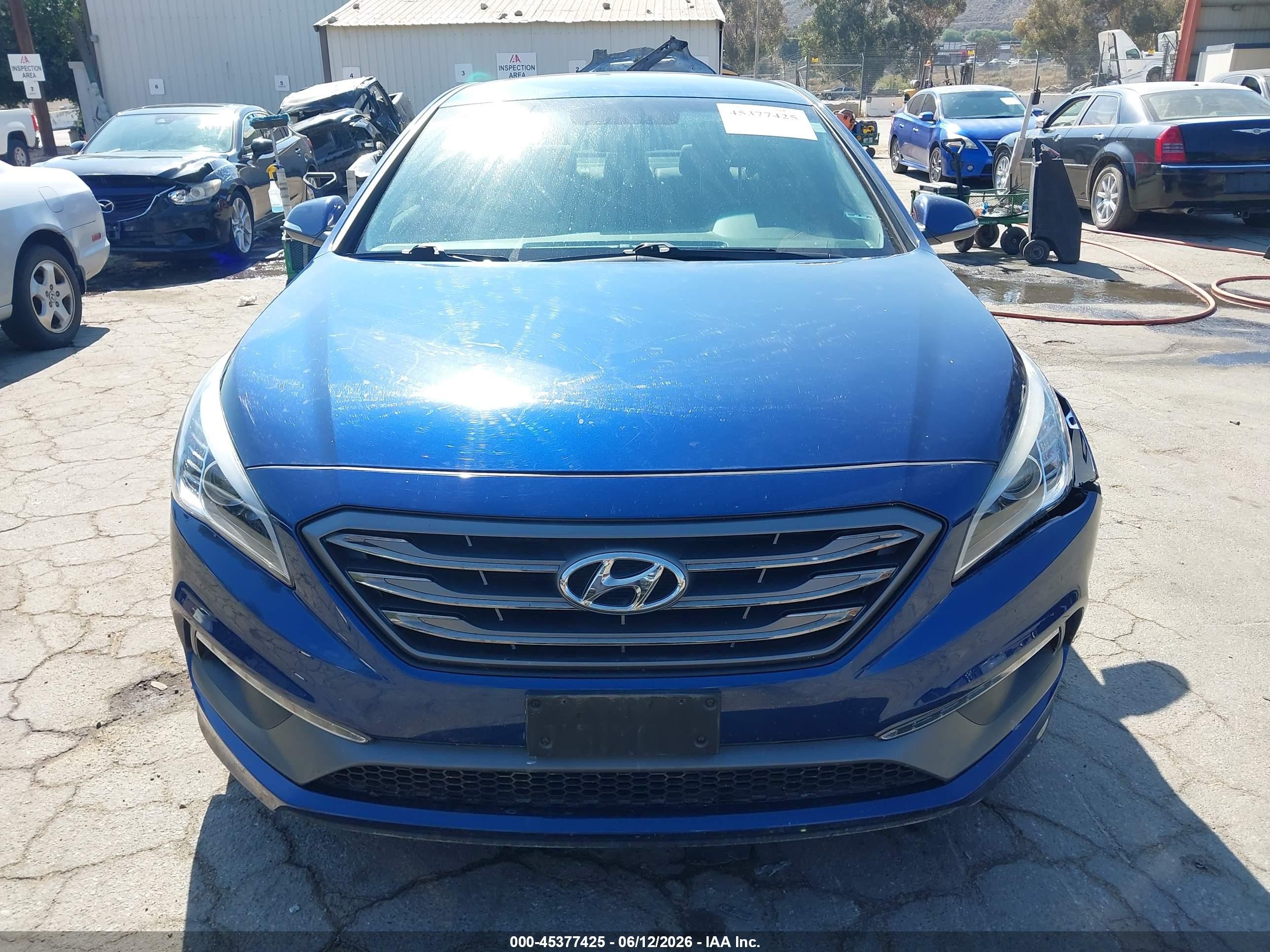 2015 Hyundai Sonata Sport Blue vin: 5NPE34AF6FH215059