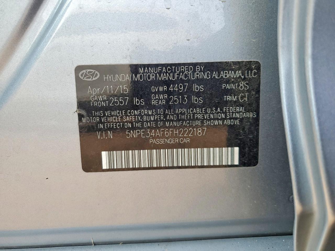 2015 Hyundai Sonata Limited Gray vin: 5NPE34AF6FH222187
