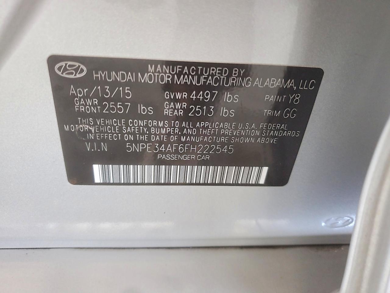 2015 Hyundai Sonata Limited Silver vin: 5NPE34AF6FH222545