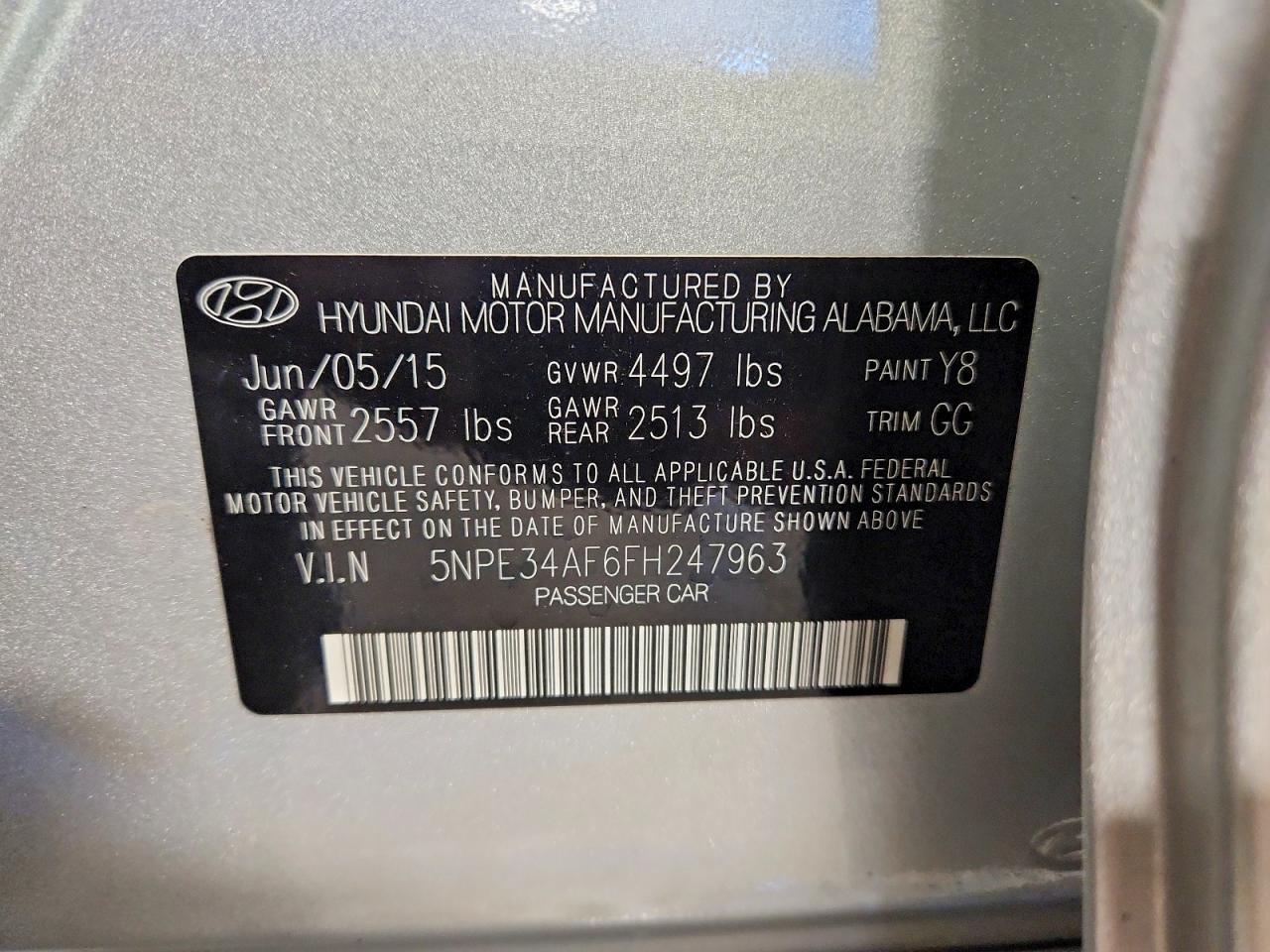 2015 Hyundai Sonata Limited Silver vin: 5NPE34AF6FH247963