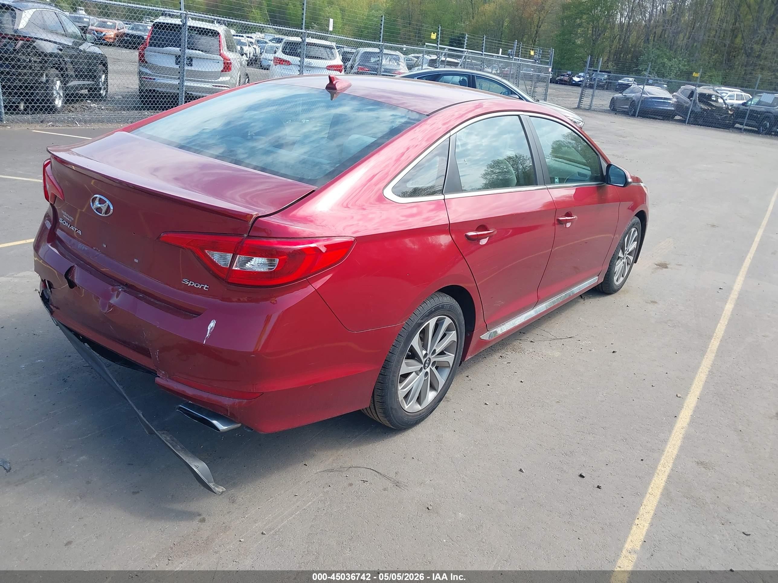 2015 Hyundai Sonata Sport Red vin: 5NPE34AF6FH248143