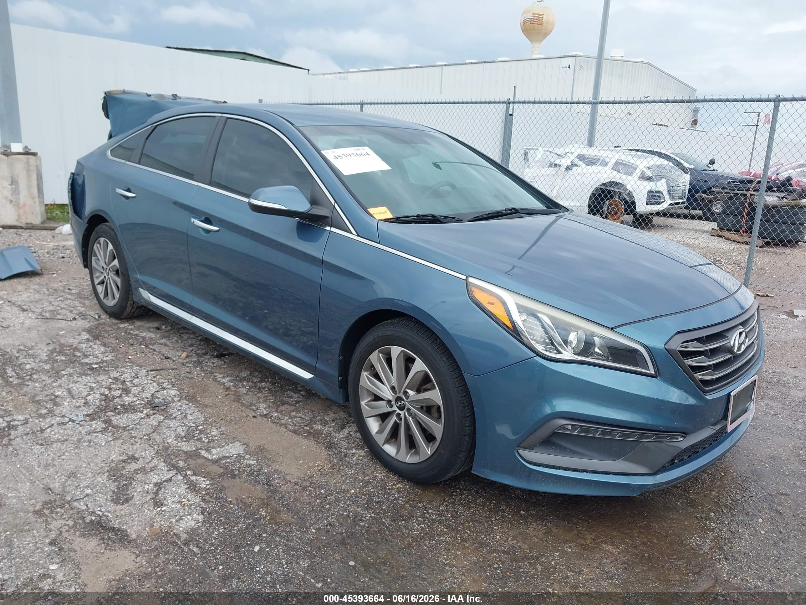 2015 Hyundai Sonata Sport Blue vin: 5NPE34AF6FH253729