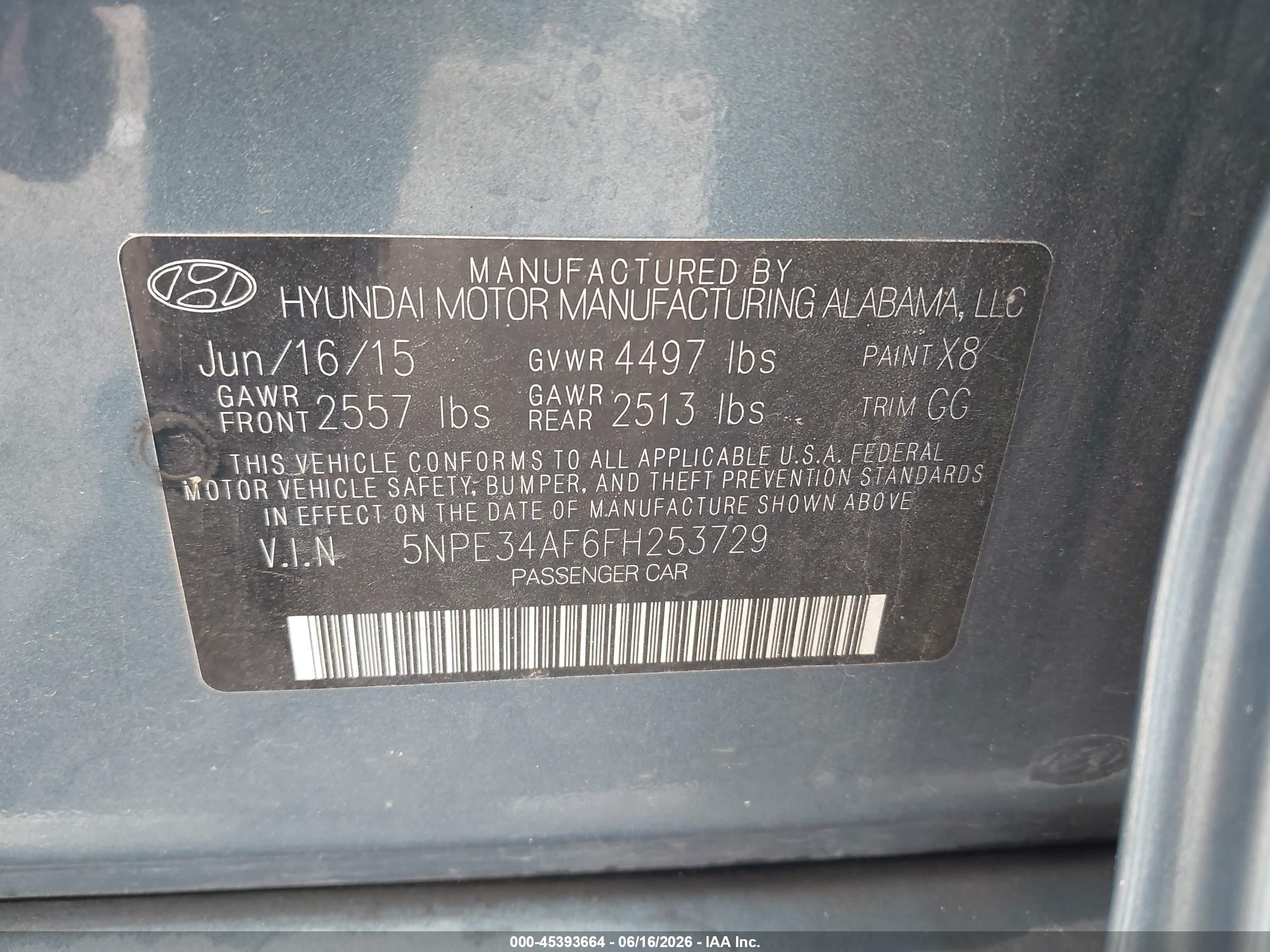 2015 Hyundai Sonata Sport Blue vin: 5NPE34AF6FH253729
