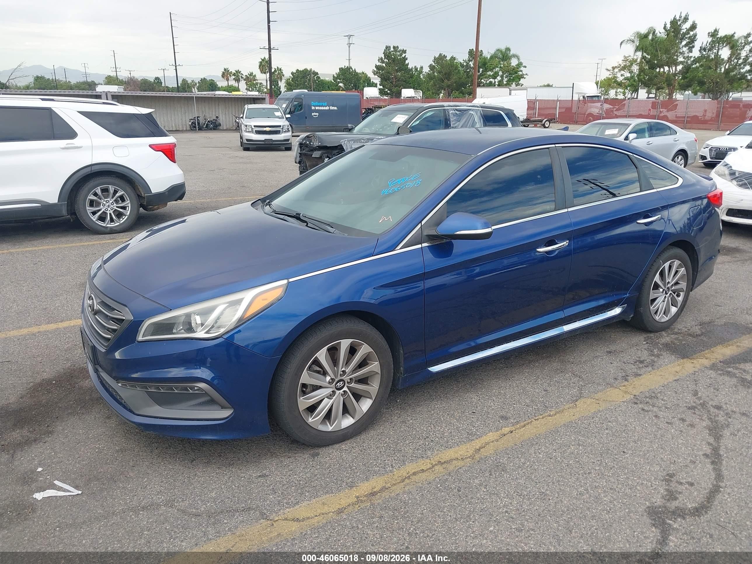 2015 Hyundai Sonata Sport Blue vin: 5NPE34AF6FH253973