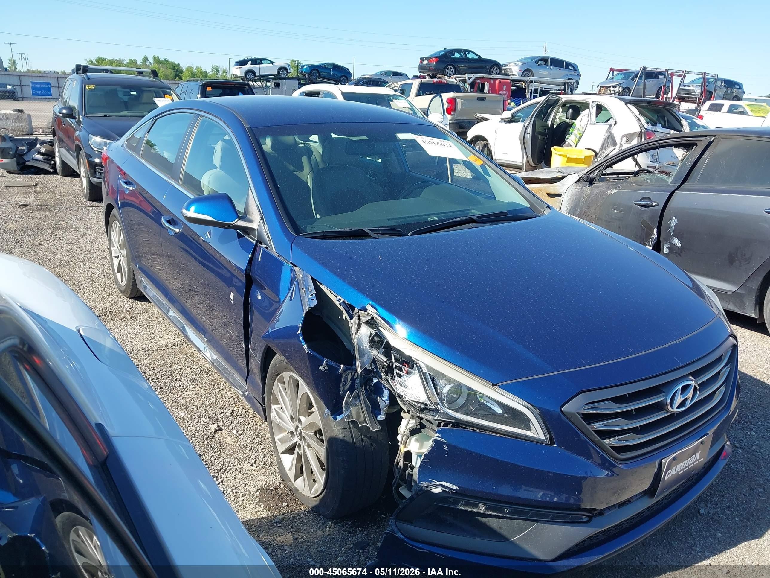 2015 Hyundai Sonata Sport Blue vin: 5NPE34AF6FH255206
