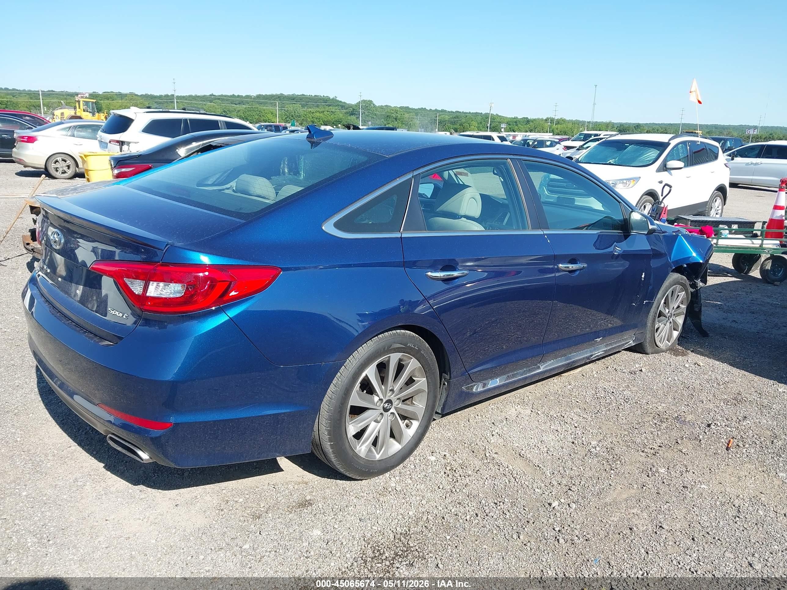 2015 Hyundai Sonata Sport Blue vin: 5NPE34AF6FH255206