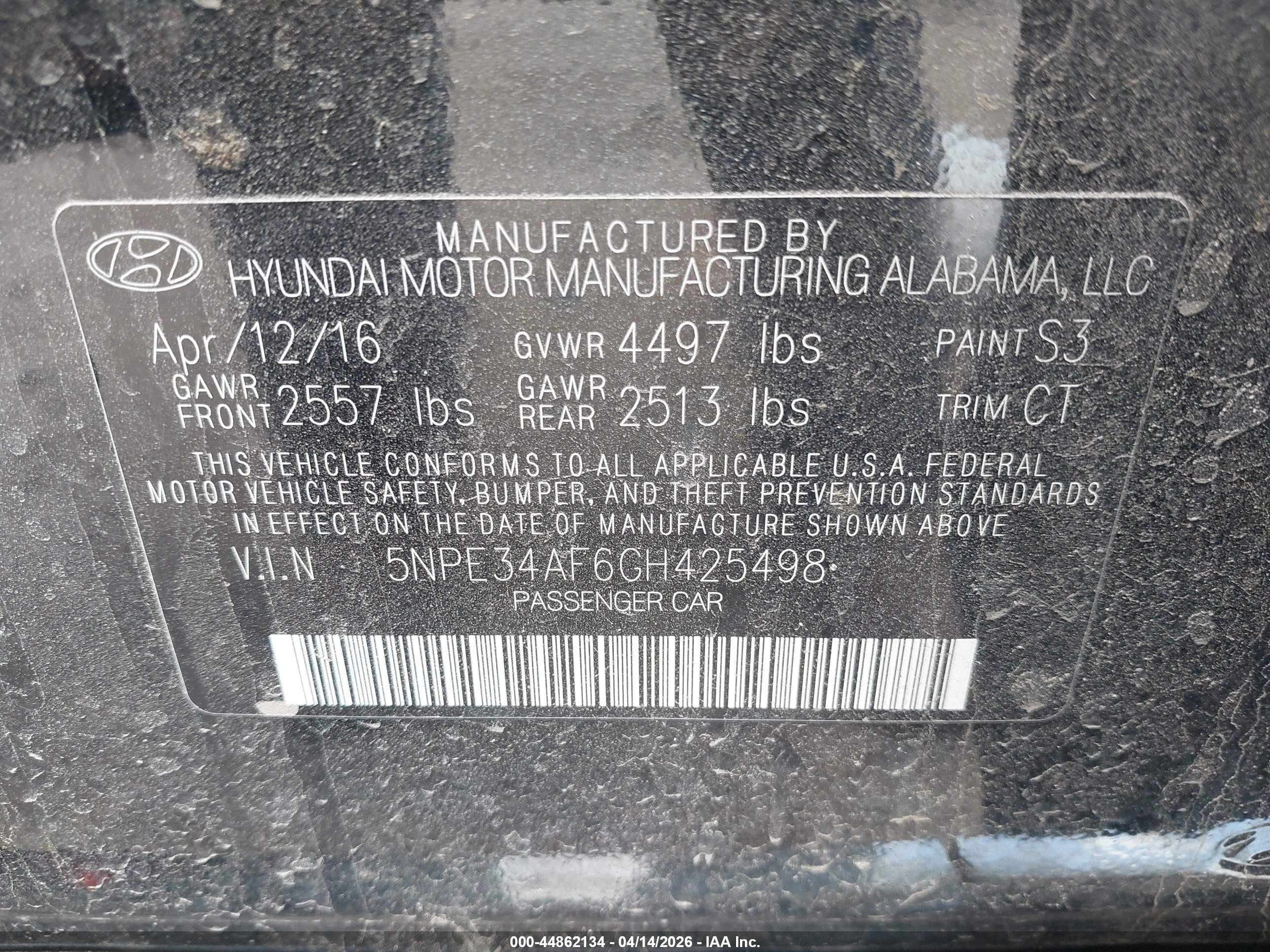 2016 Hyundai Sonata Limited Черный vin: 5NPE34AF6GH425498