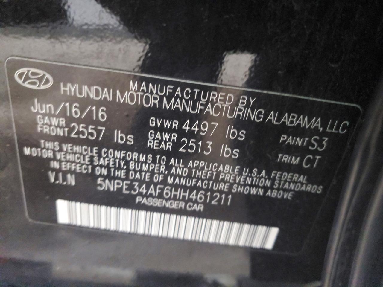 2017 Hyundai Sonata Sport Black vin: 5NPE34AF6HH461211