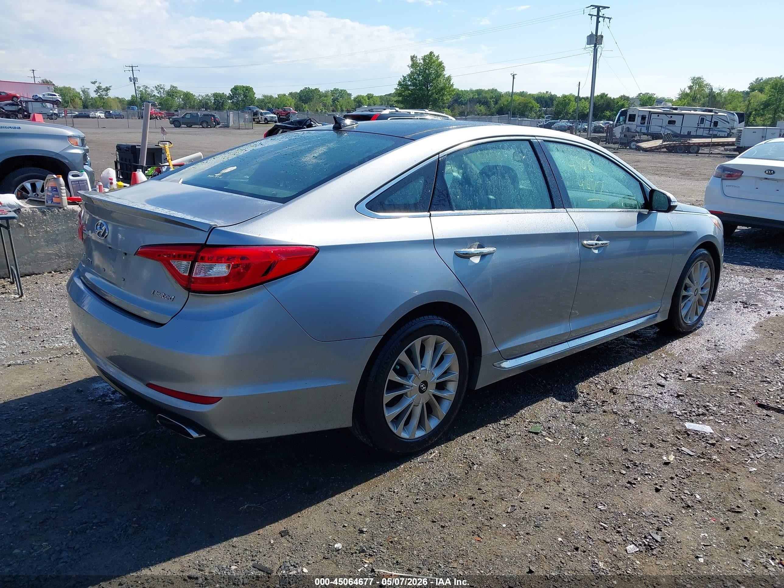 2015 Hyundai Sonata Limited Silver vin: 5NPE34AF7FH012651