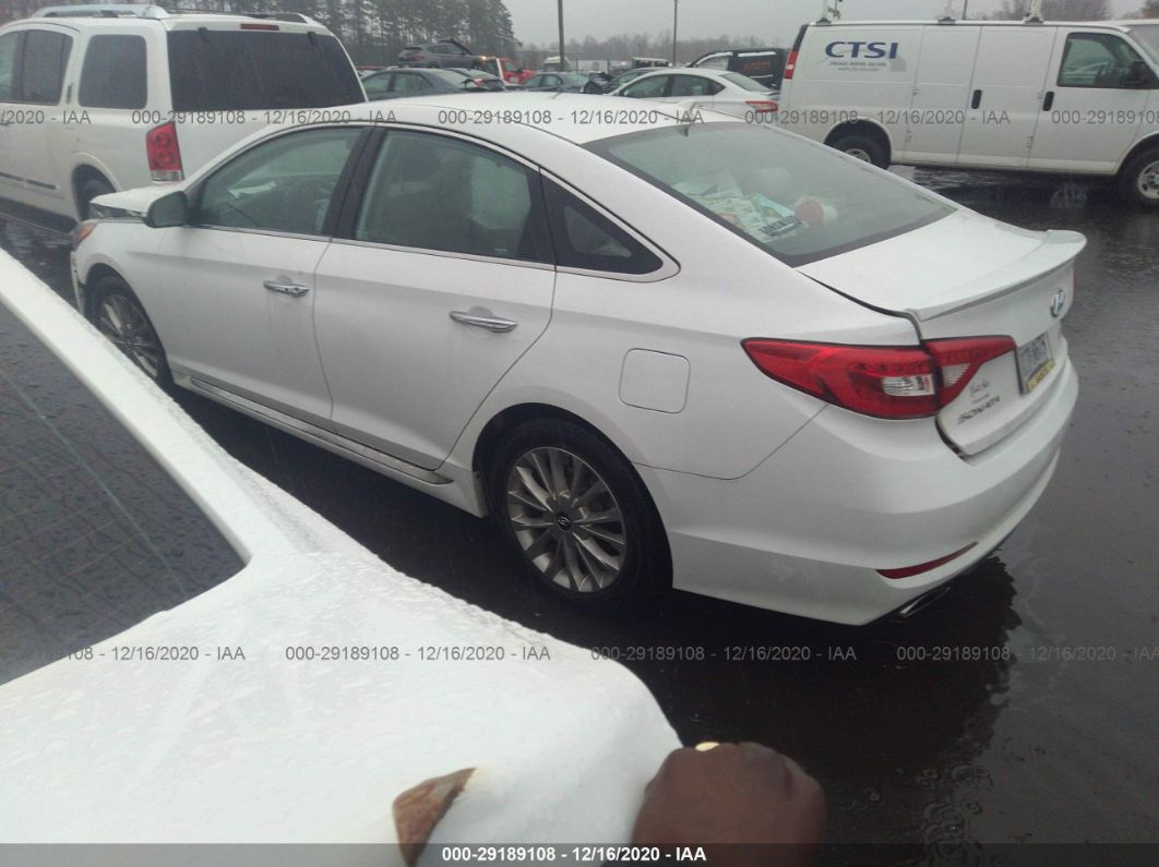 2015 Hyundai Sonata 2.4l Limited White vin: 5NPE34AF7FH013427