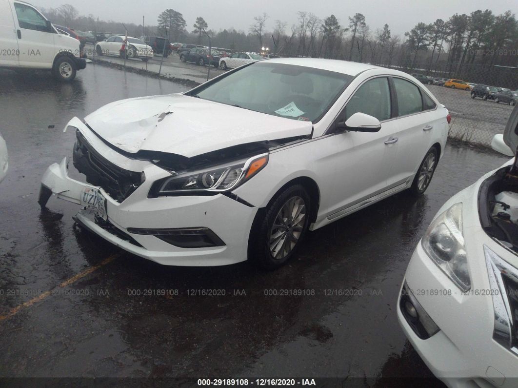 2015 Hyundai Sonata 2.4l Limited White vin: 5NPE34AF7FH013427