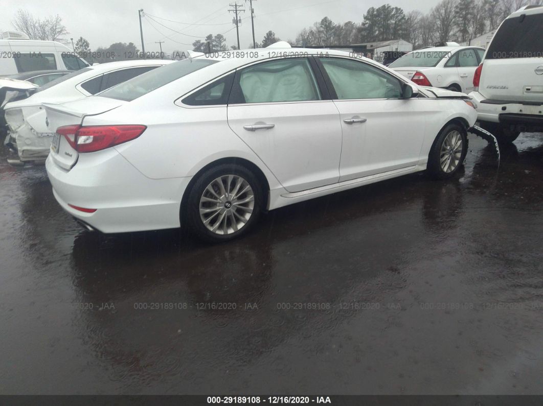 2015 Hyundai Sonata 2.4l Limited White vin: 5NPE34AF7FH013427