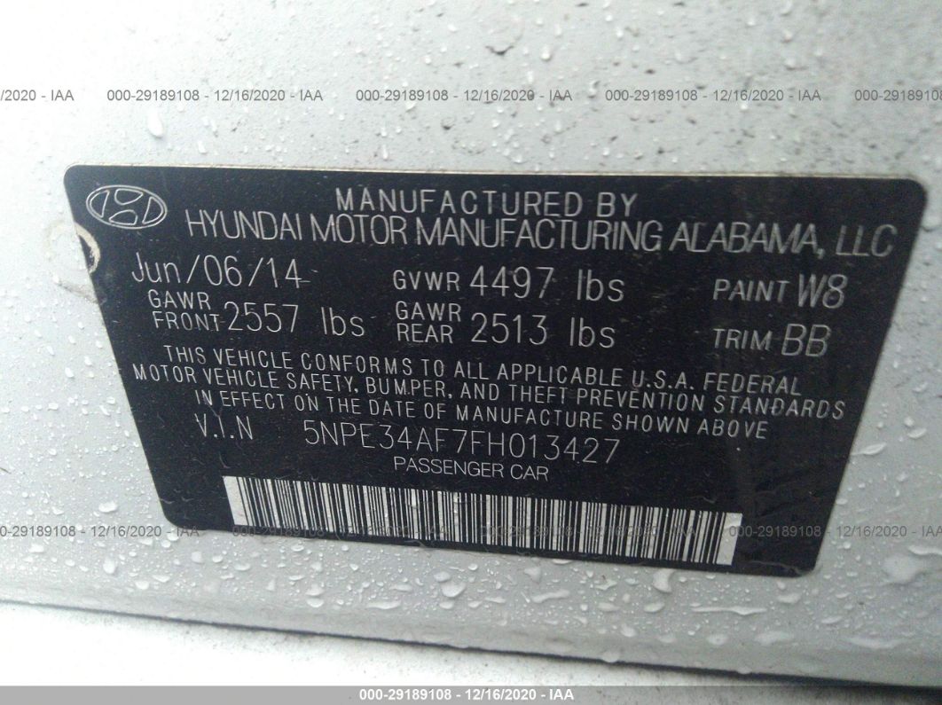 2015 Hyundai Sonata 2.4l Limited White vin: 5NPE34AF7FH013427