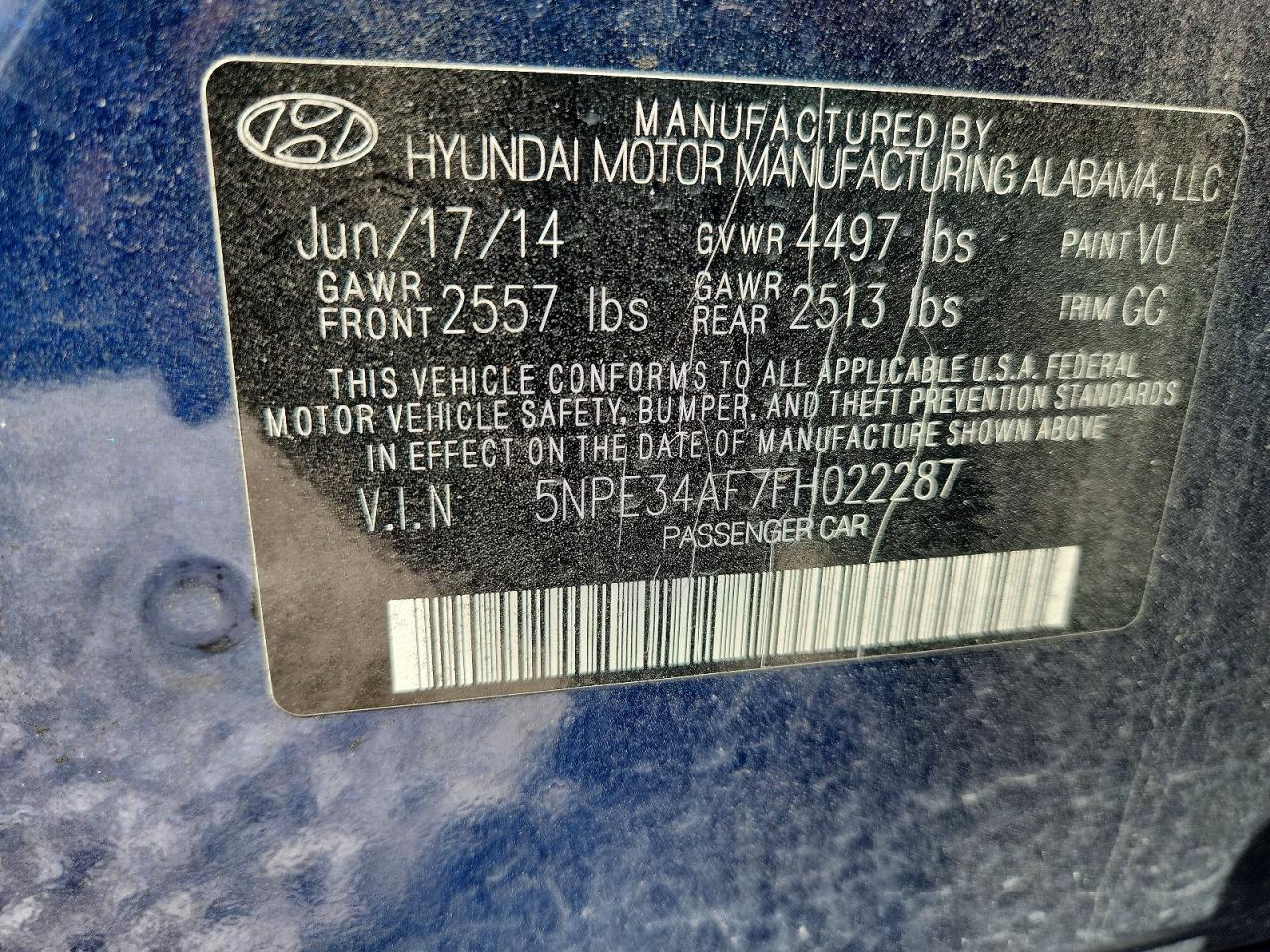 2015 Hyundai Sonata Limited Синий vin: 5NPE34AF7FH022287