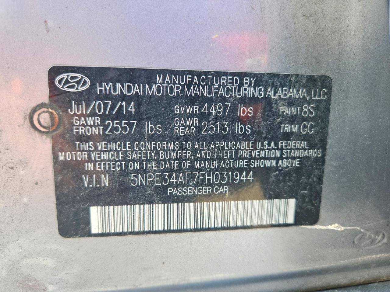 2015 Hyundai Sonata Sport Silver vin: 5NPE34AF7FH031944