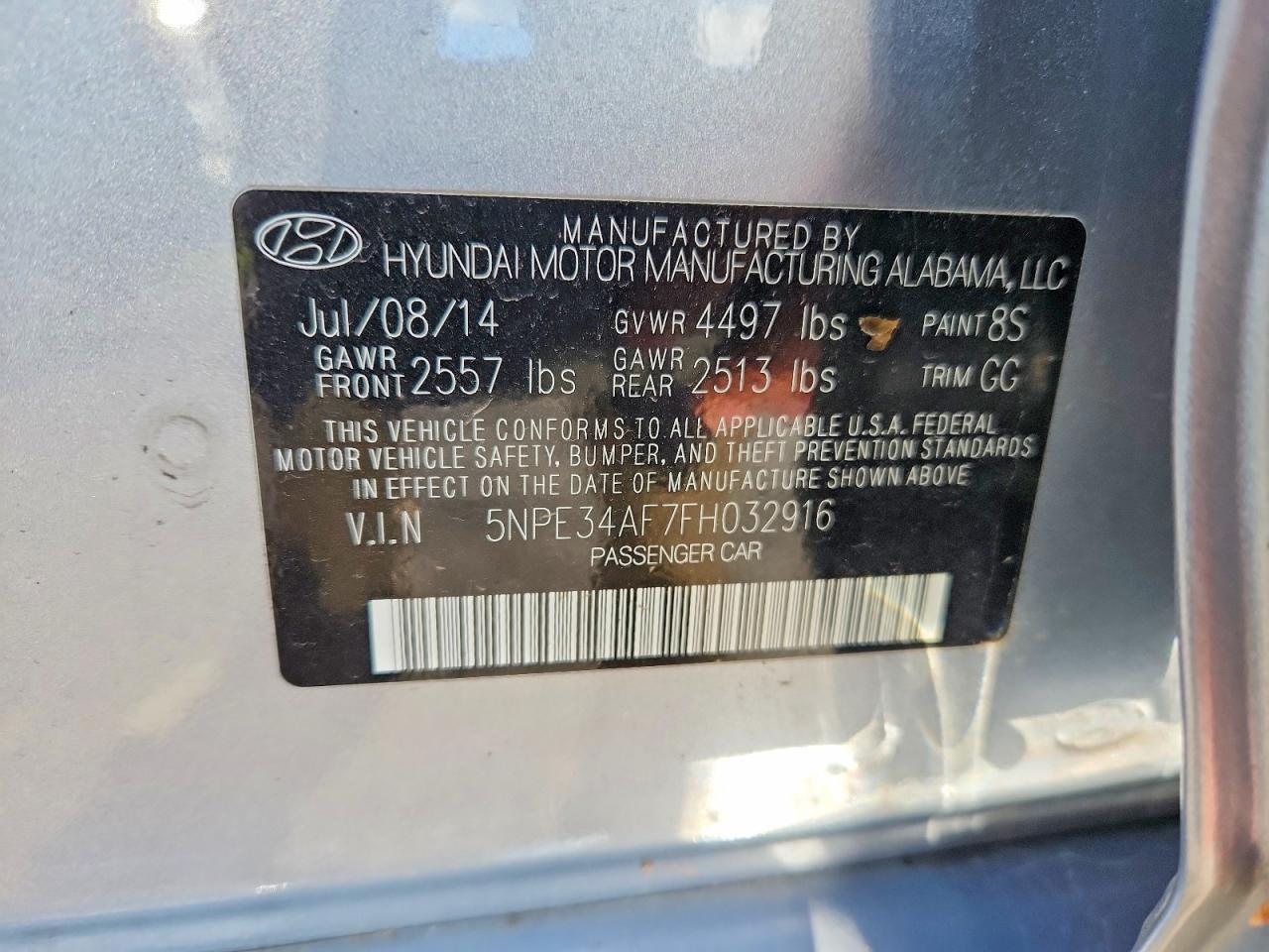 2015 Hyundai Sonata Sport Серебряный vin: 5NPE34AF7FH032916