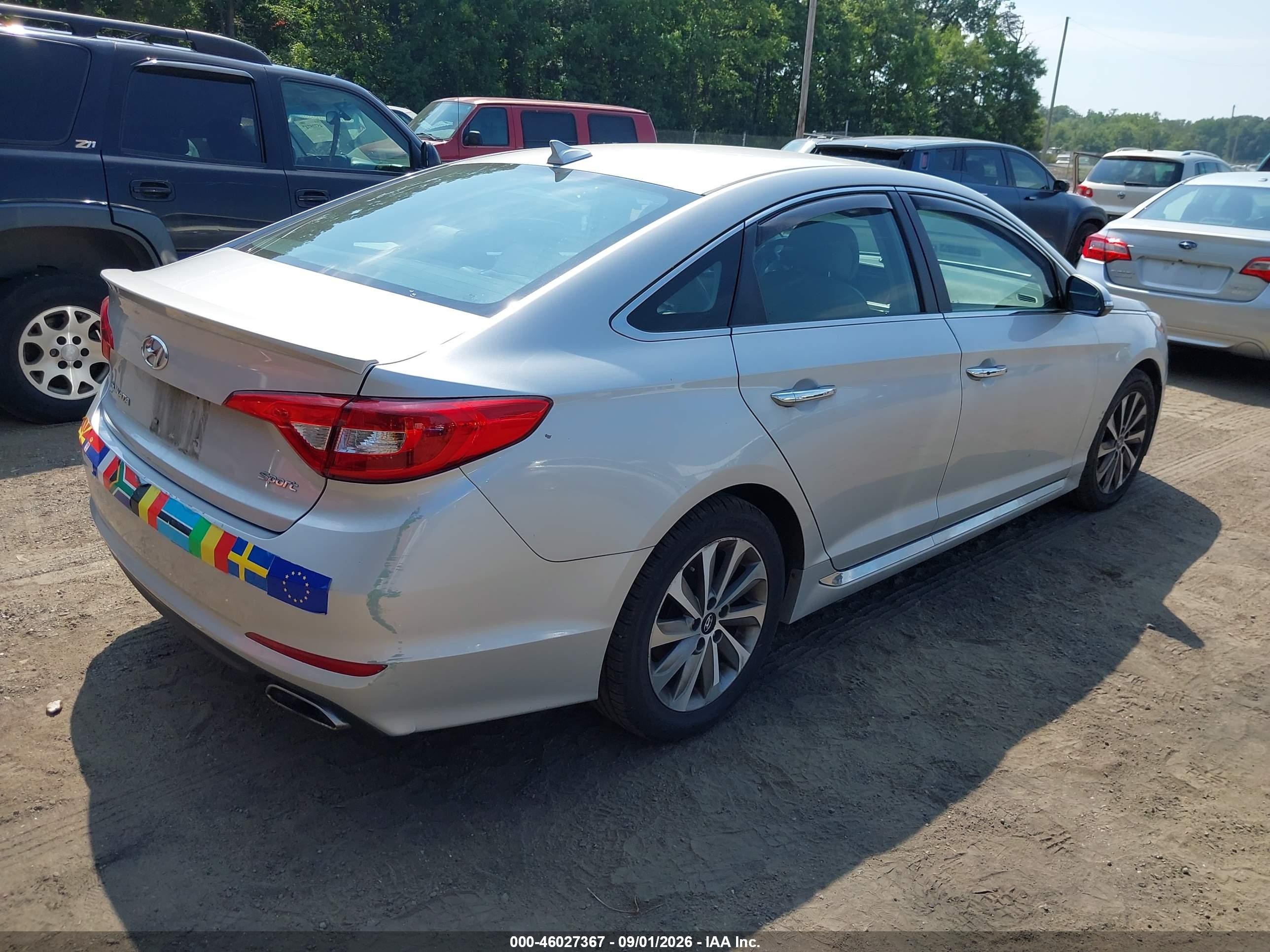 2015 Hyundai Sonata Sport Silver vin: 5NPE34AF7FH060411