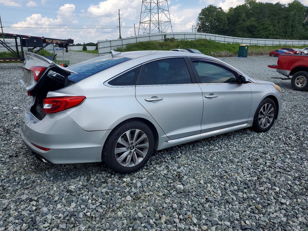 2015 Hyundai Sonata Sport Silver vin: 5NPE34AF7FH087320