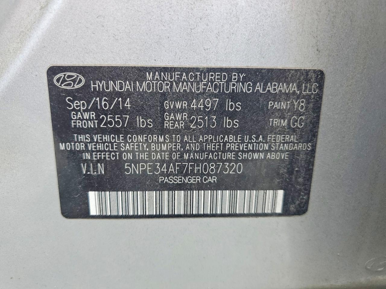 2015 Hyundai Sonata Sport Silver vin: 5NPE34AF7FH087320
