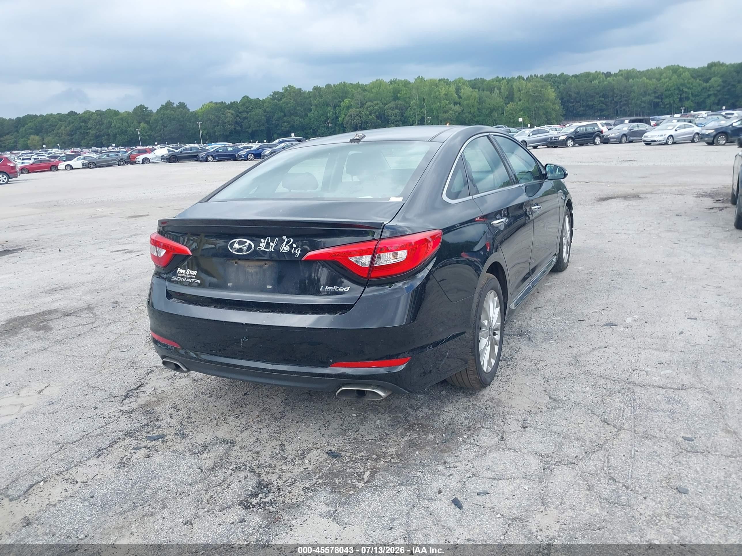 2015 Hyundai Sonata Limited Black vin: 5NPE34AF7FH090847
