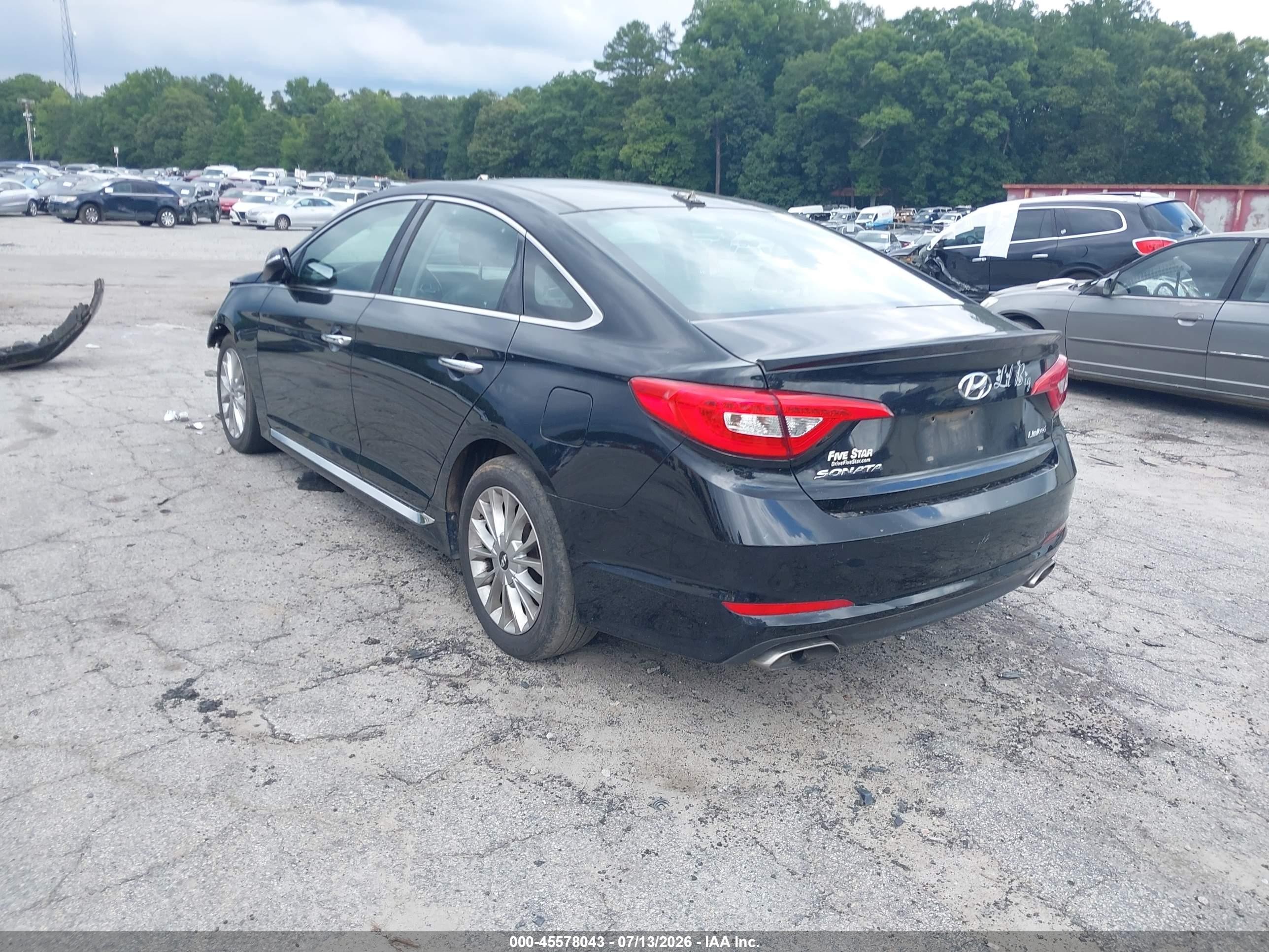 2015 Hyundai Sonata Limited Black vin: 5NPE34AF7FH090847