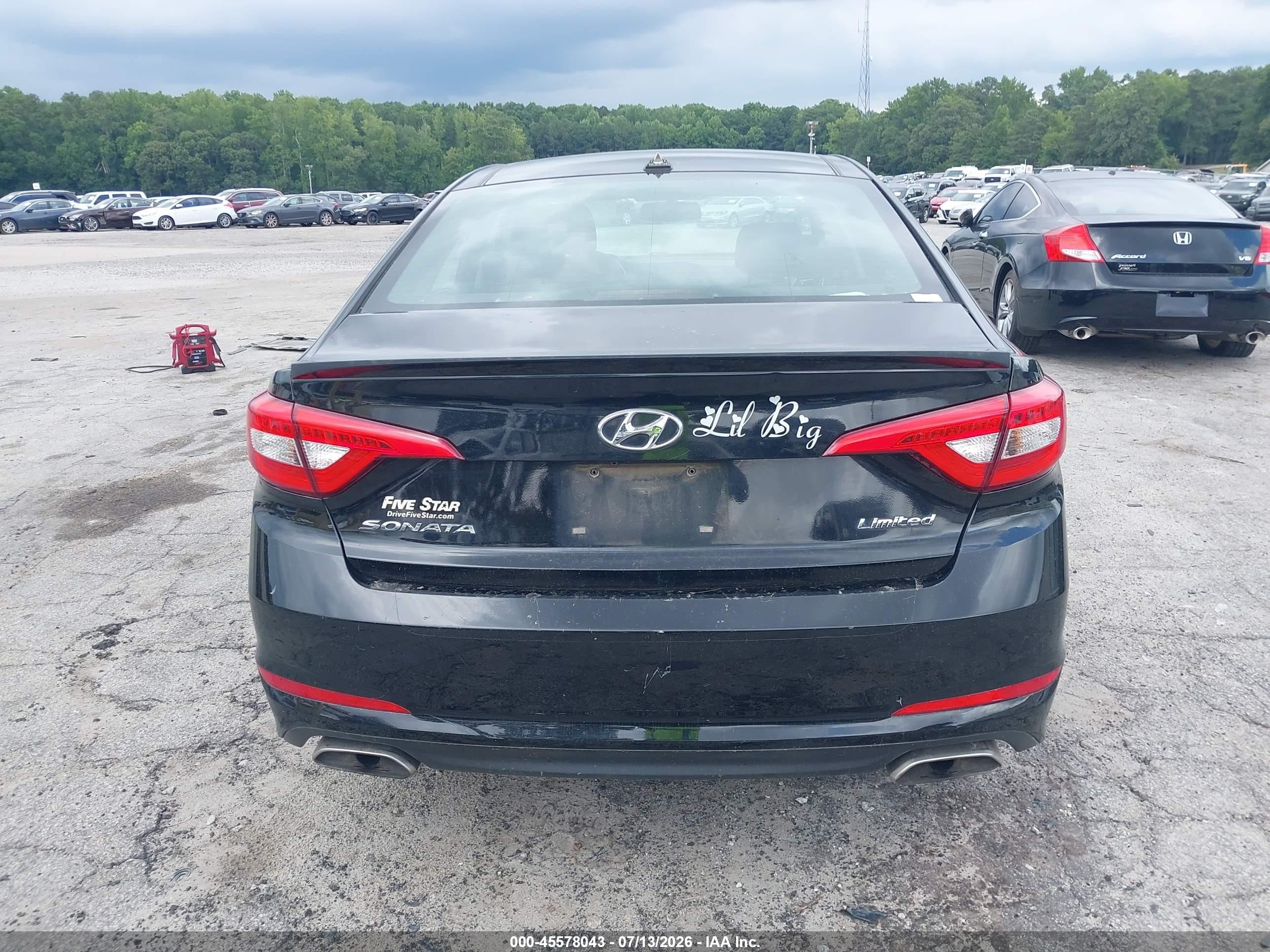 2015 Hyundai Sonata Limited Black vin: 5NPE34AF7FH090847