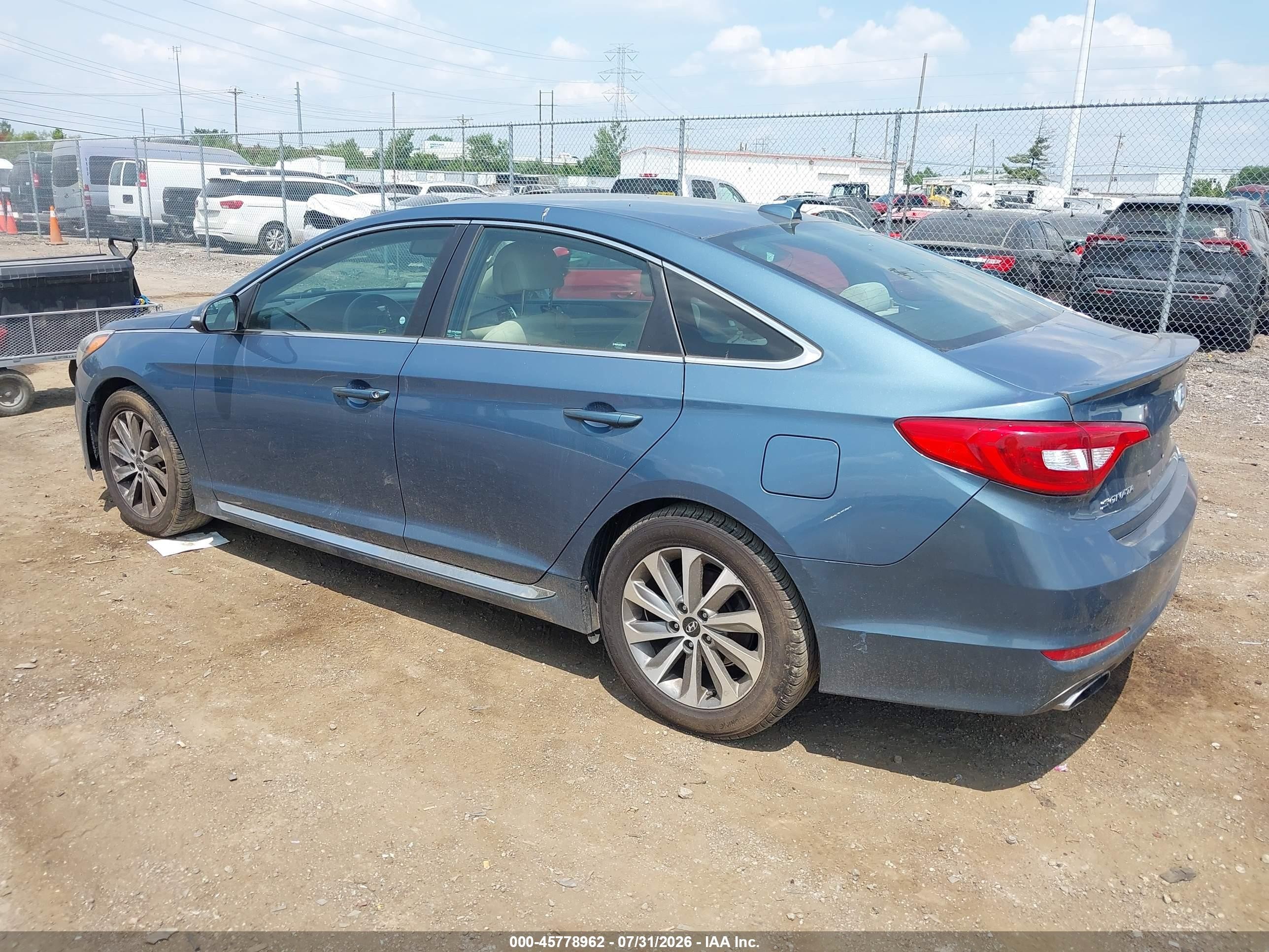 2015 Hyundai Sonata Sport Синий vin: 5NPE34AF7FH095272