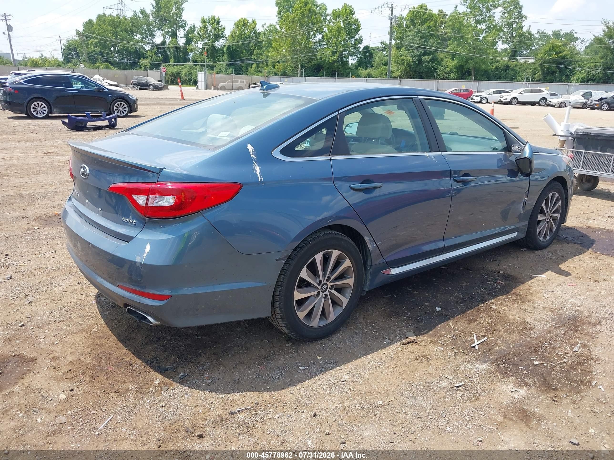 2015 Hyundai Sonata Sport Синий vin: 5NPE34AF7FH095272