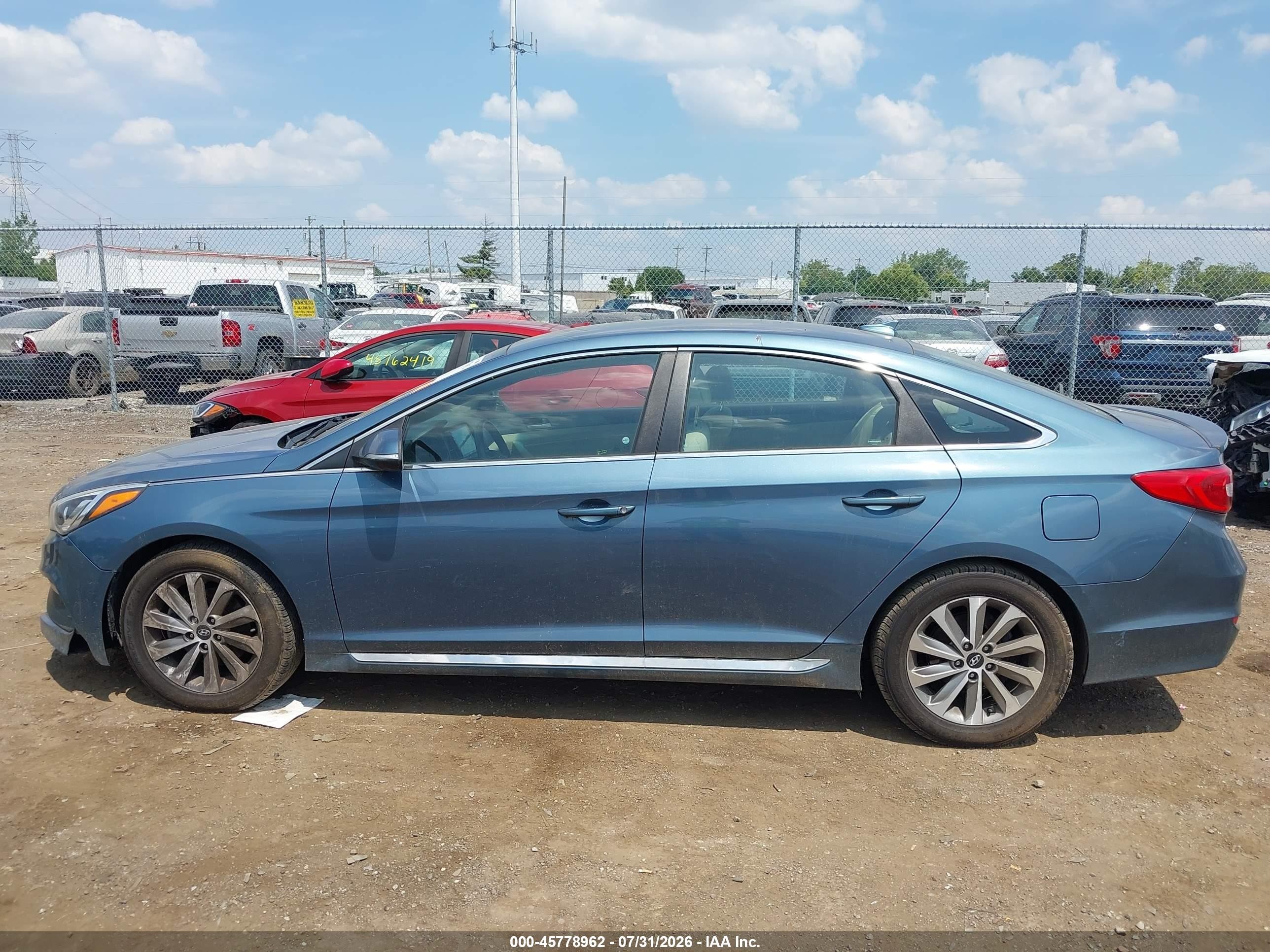 2015 Hyundai Sonata Sport Синий vin: 5NPE34AF7FH095272
