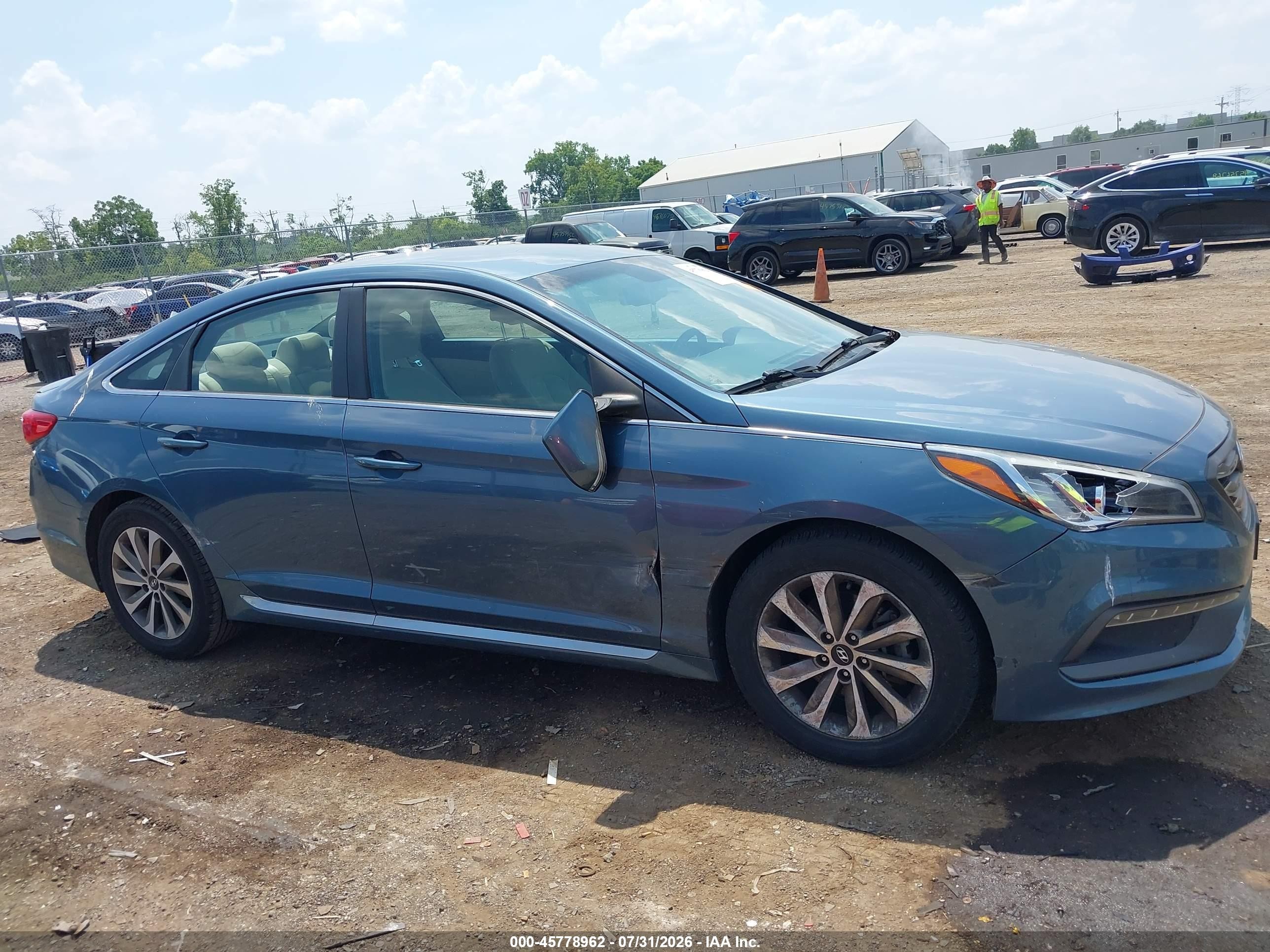2015 Hyundai Sonata Sport Синий vin: 5NPE34AF7FH095272