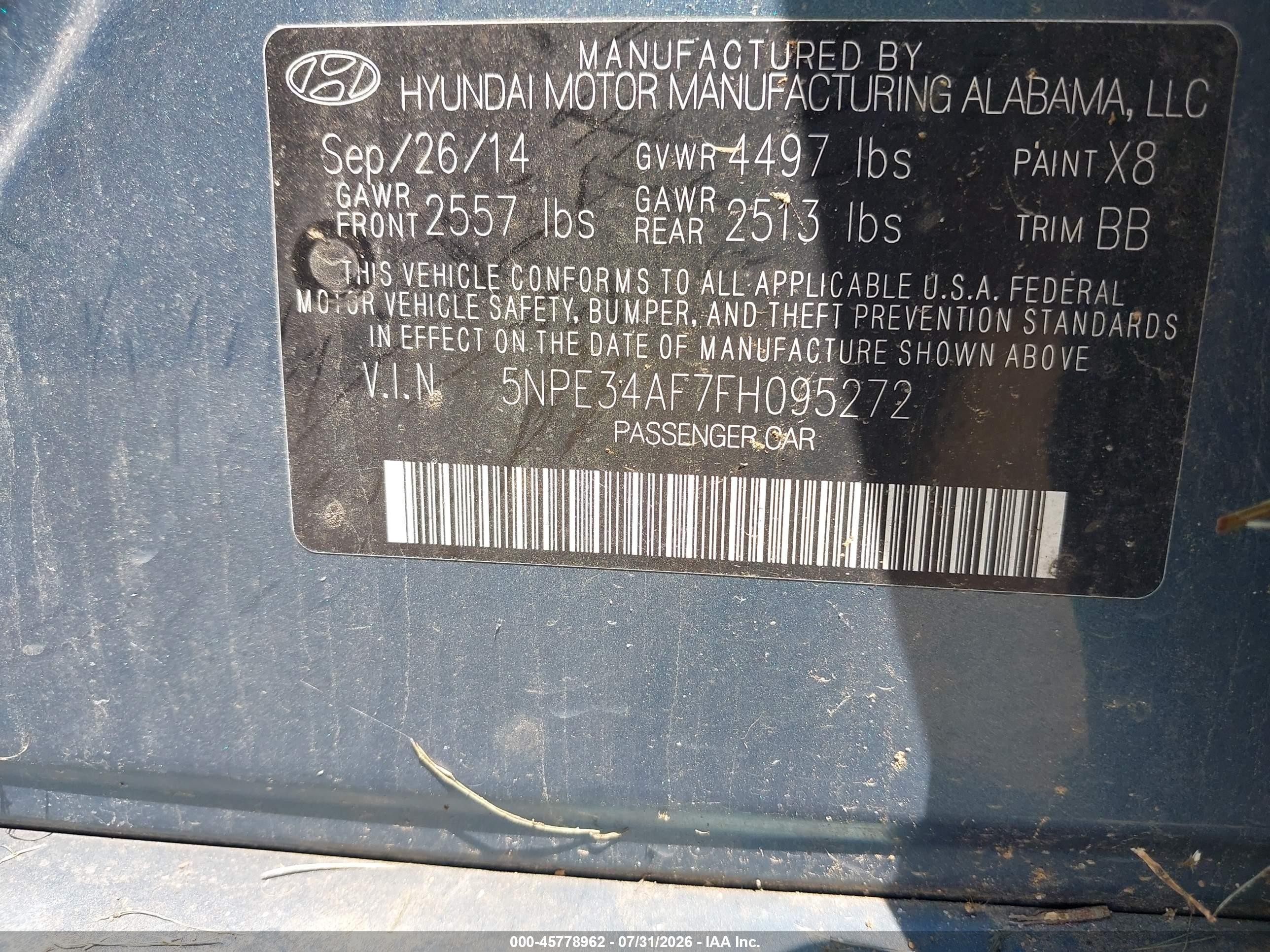 2015 Hyundai Sonata Sport Синий vin: 5NPE34AF7FH095272