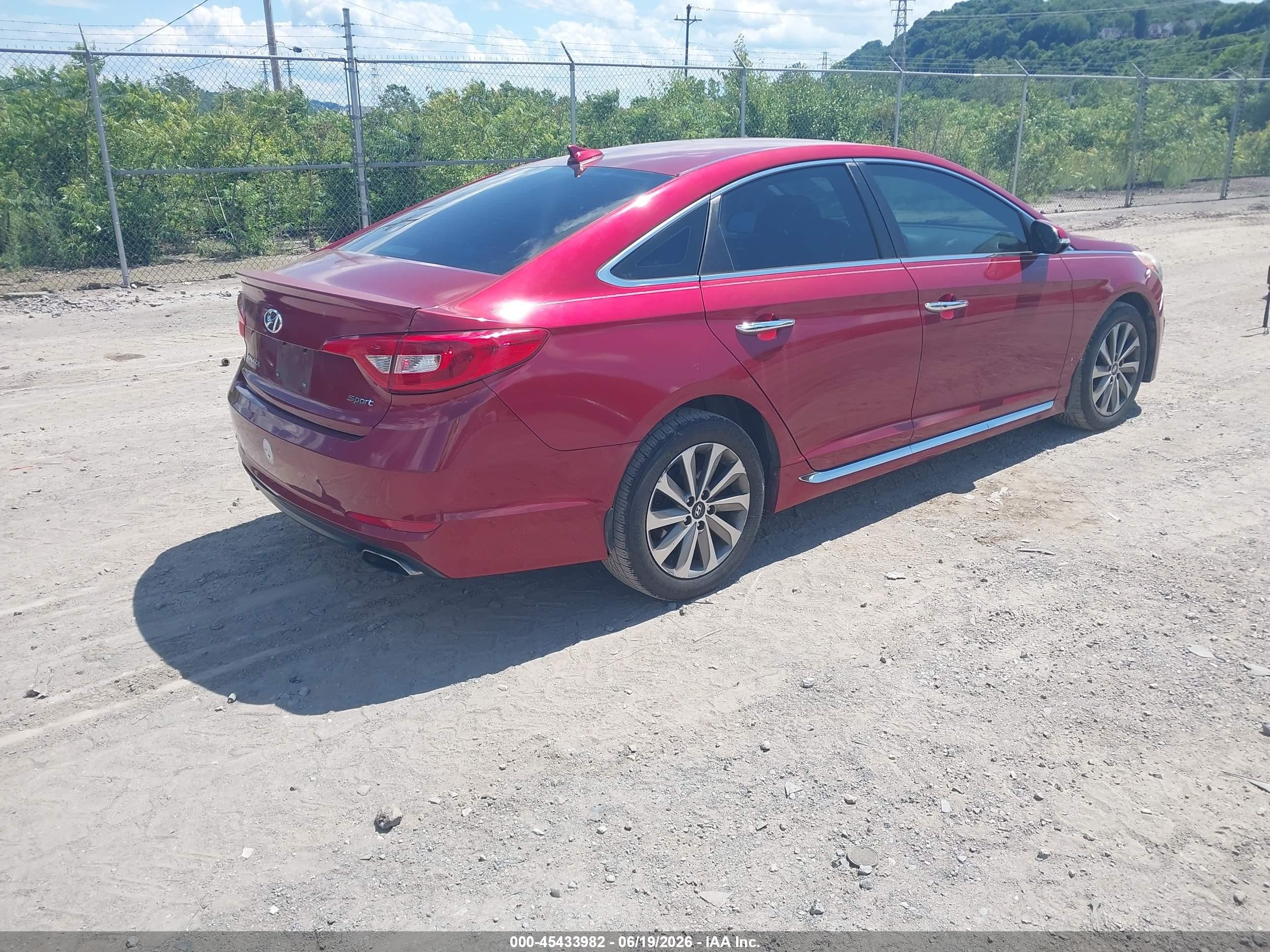 2015 Hyundai Sonata Sport Red vin: 5NPE34AF7FH099354