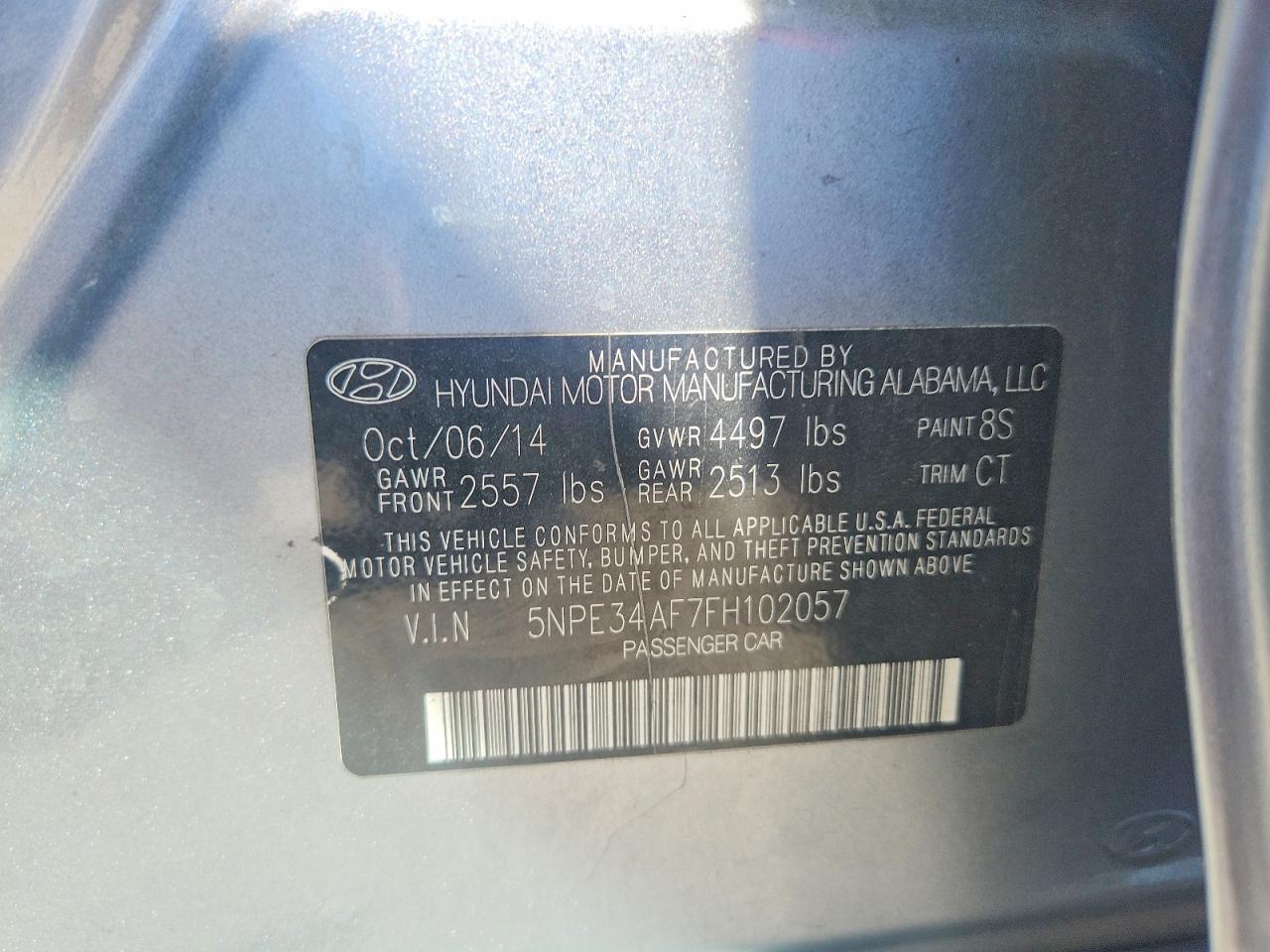 2015 Hyundai Sonata Limited Silver vin: 5NPE34AF7FH102057