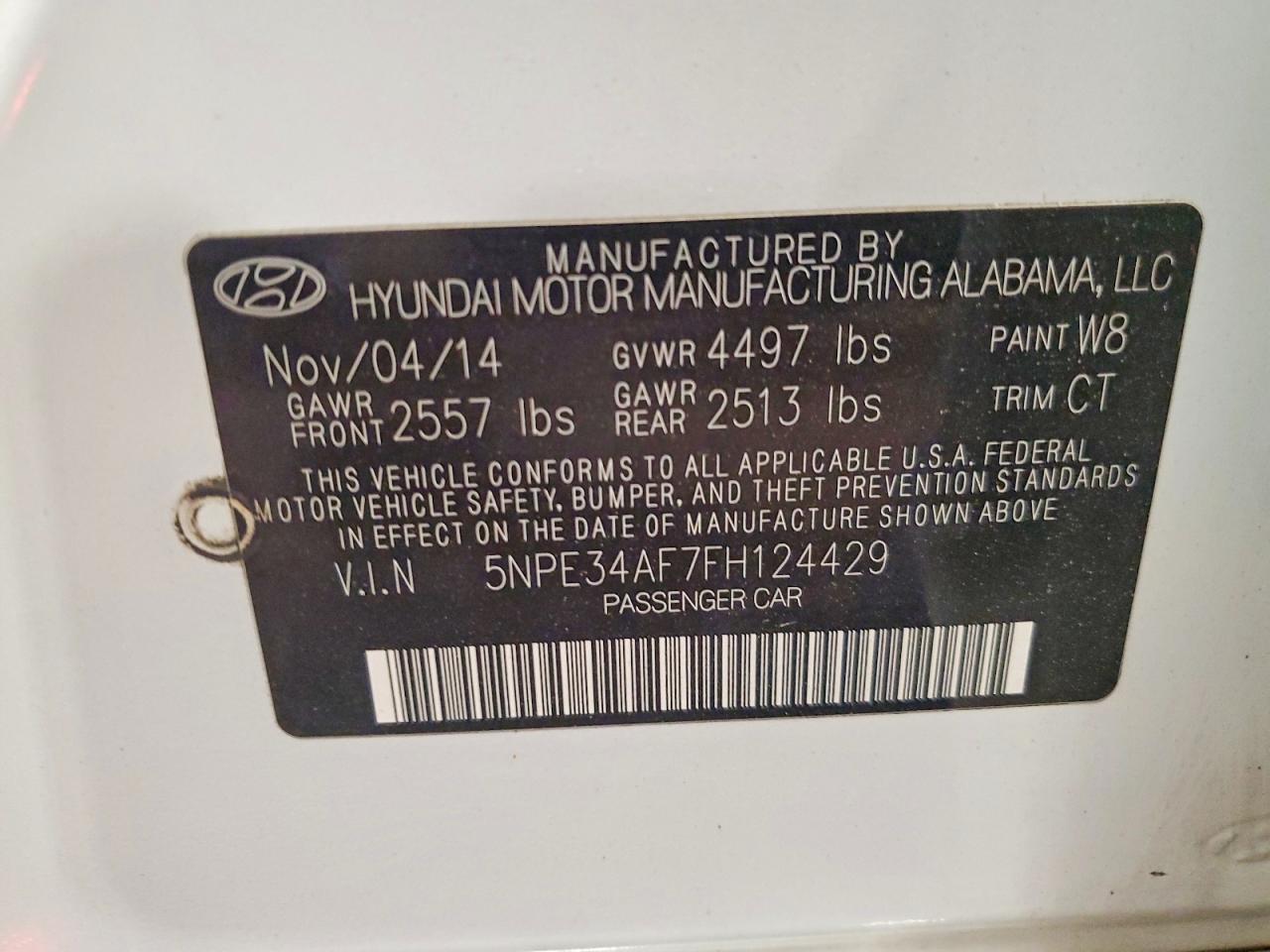 2015 Hyundai Sonata Limited White vin: 5NPE34AF7FH124429