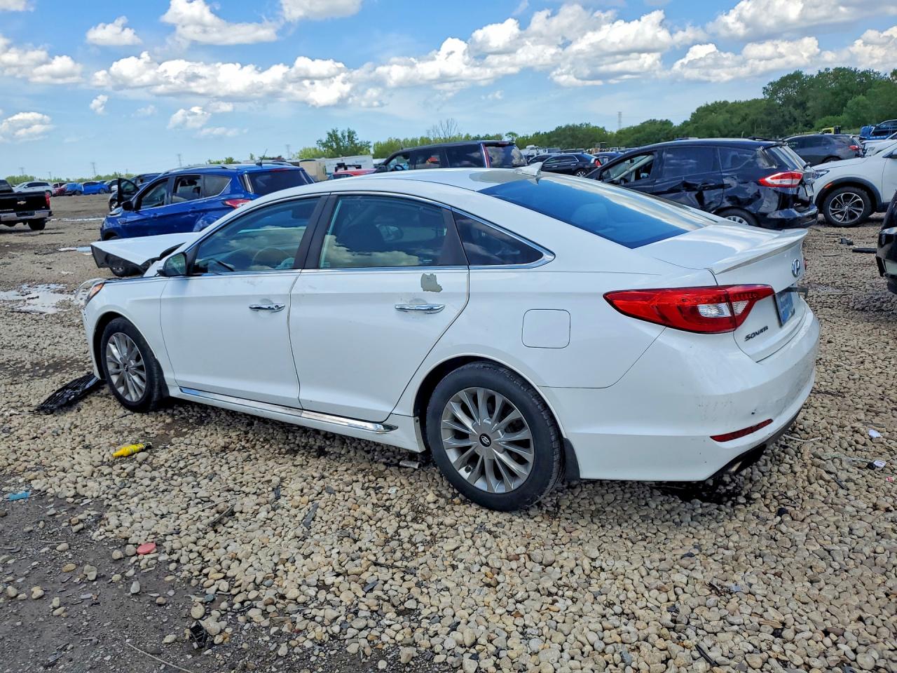 2015 Hyundai Sonata Limited White vin: 5NPE34AF7FH153235