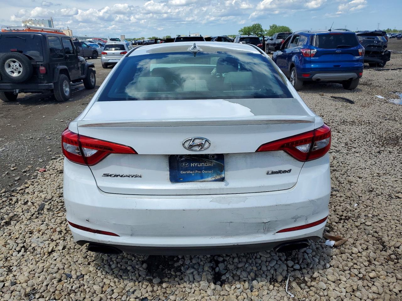 2015 Hyundai Sonata Limited White vin: 5NPE34AF7FH153235