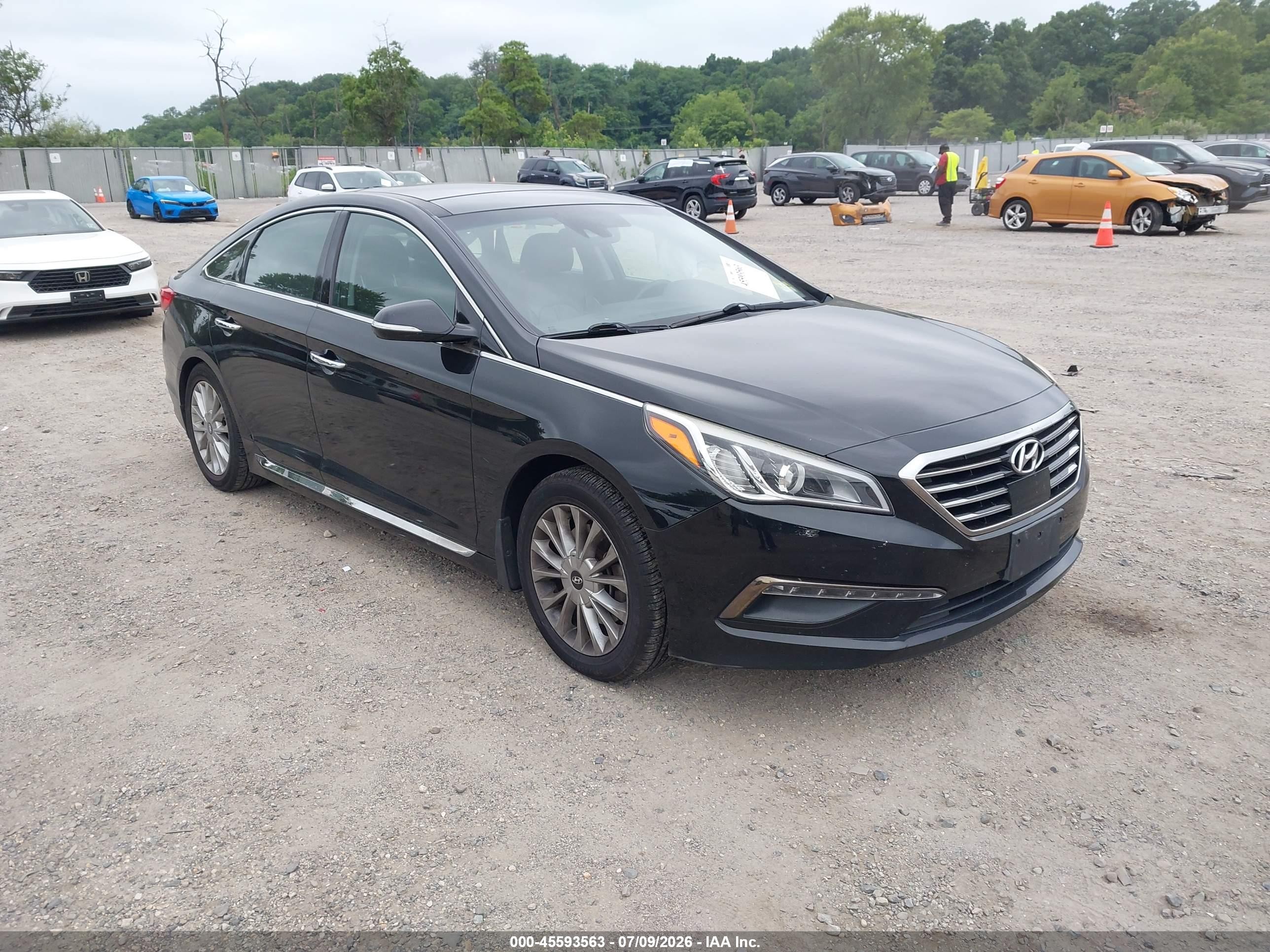 2015 Hyundai Sonata Limited Черный vin: 5NPE34AF7FH154448