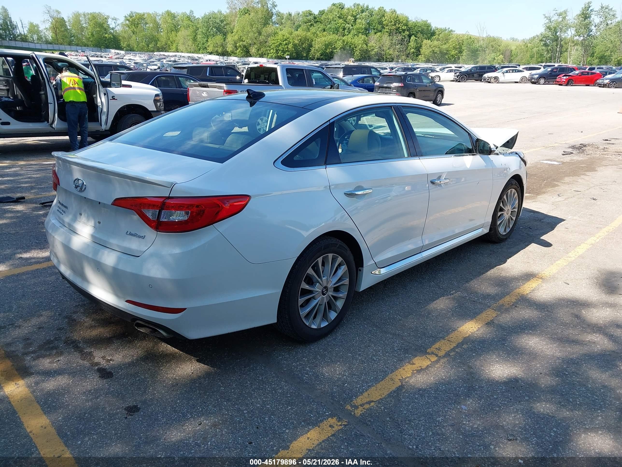 2015 Hyundai Sonata Limited Белый vin: 5NPE34AF7FH158757
