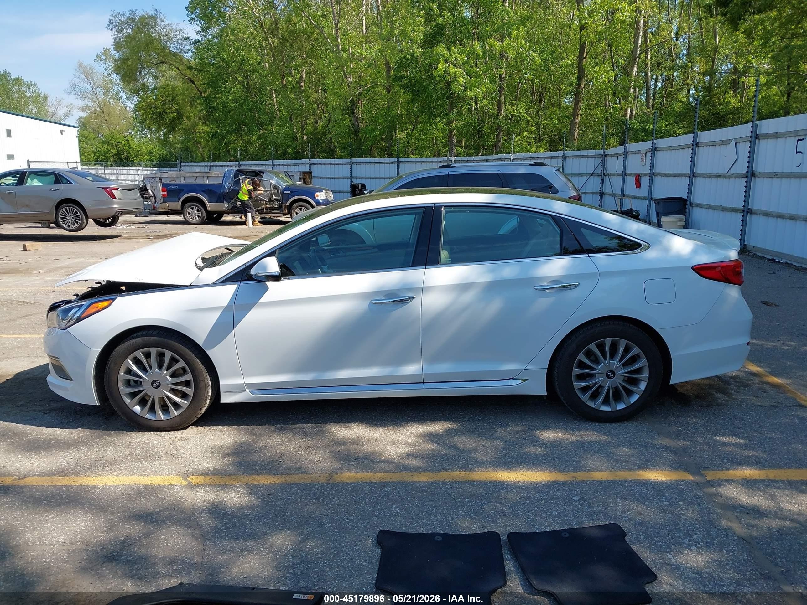 2015 Hyundai Sonata Limited Белый vin: 5NPE34AF7FH158757