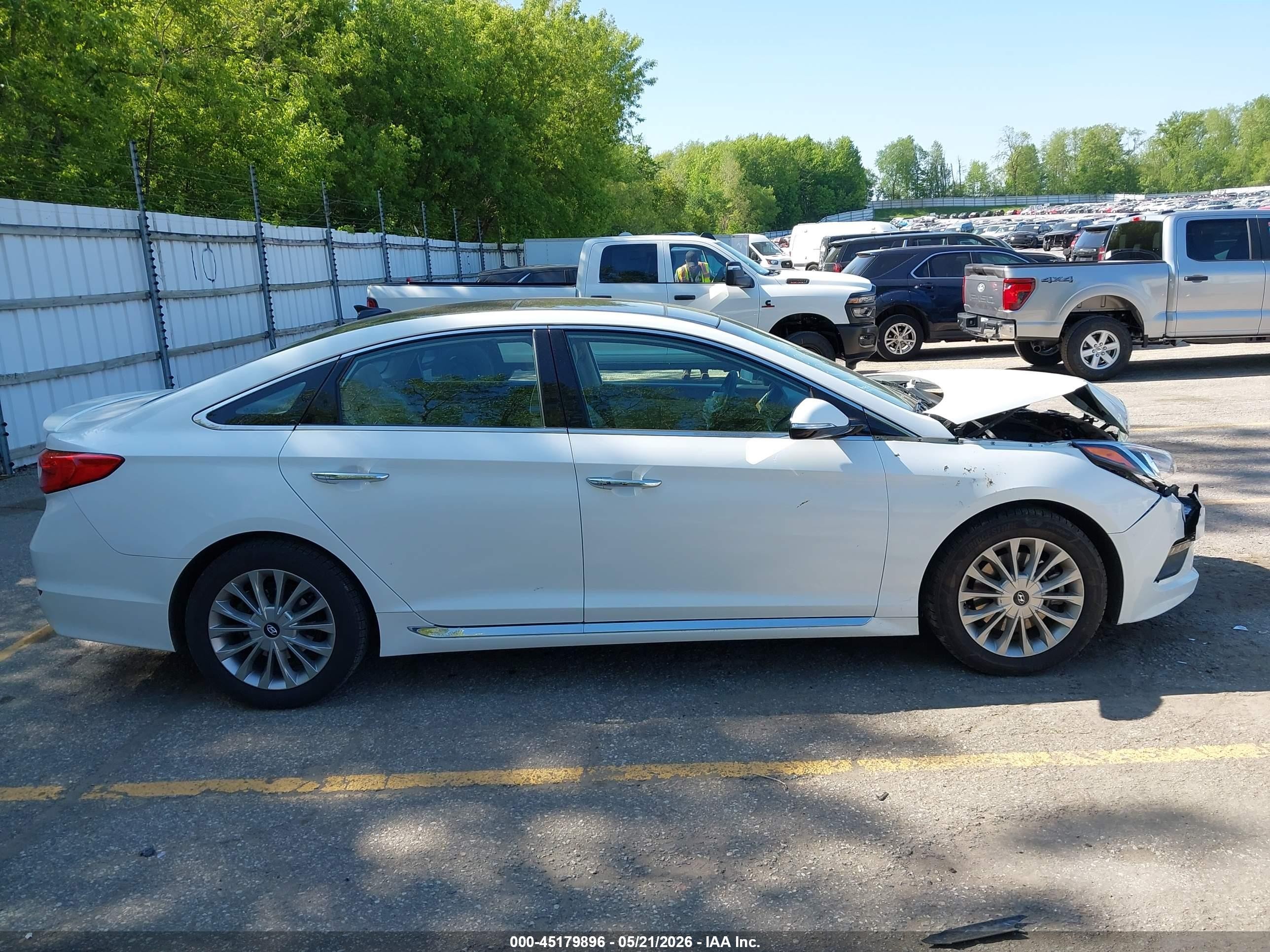 2015 Hyundai Sonata Limited Белый vin: 5NPE34AF7FH158757