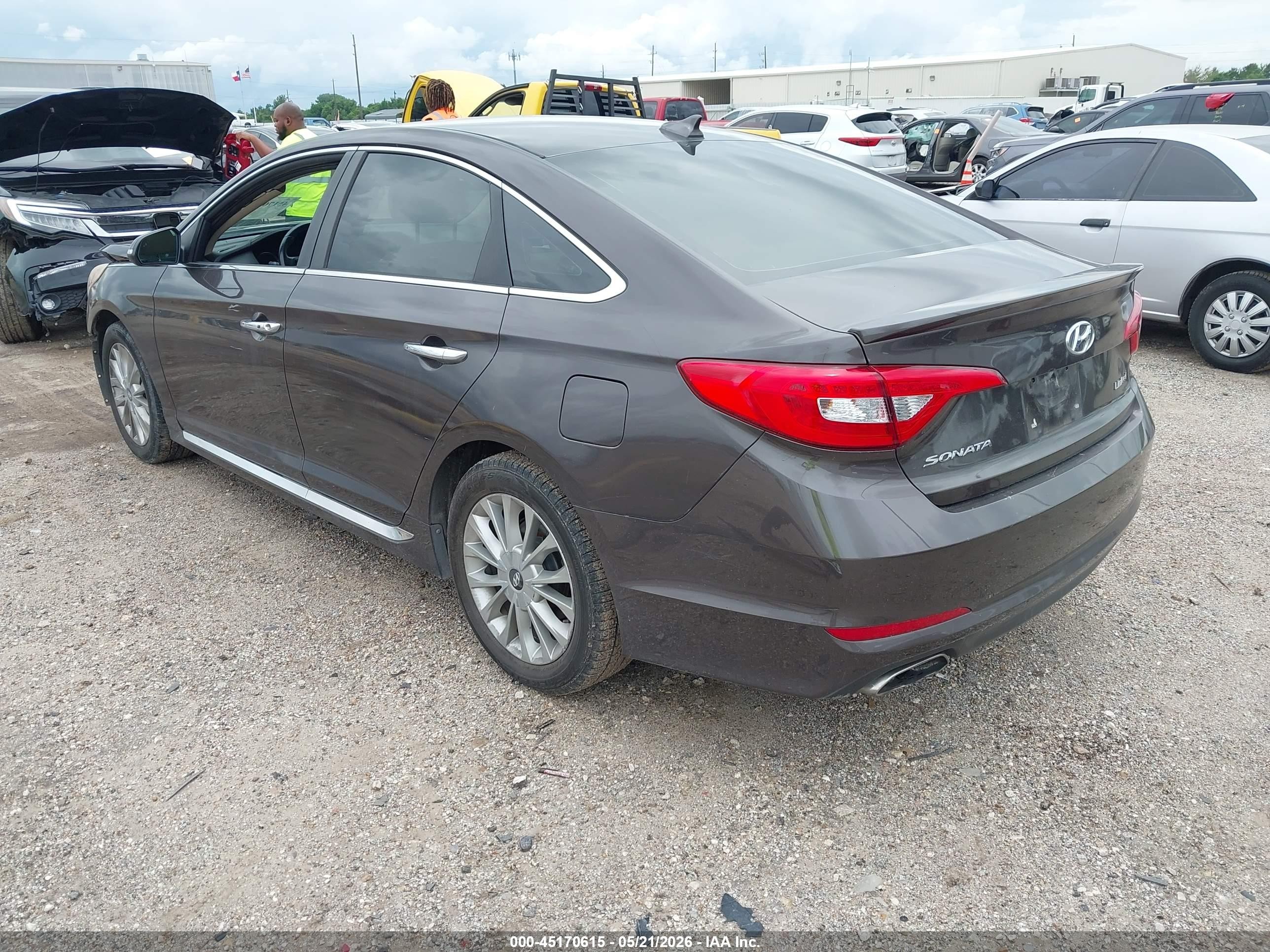 2015 Hyundai Sonata Limited Серый vin: 5NPE34AF7FH175980
