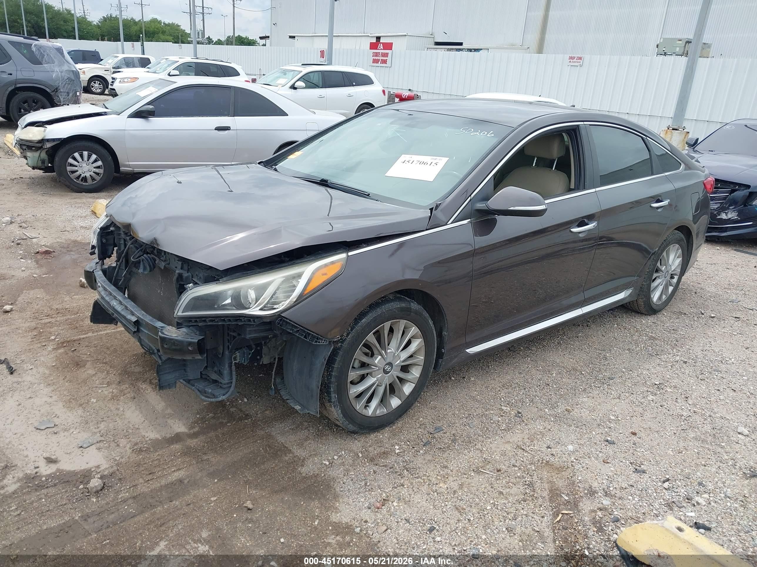 2015 Hyundai Sonata Limited Серый vin: 5NPE34AF7FH175980