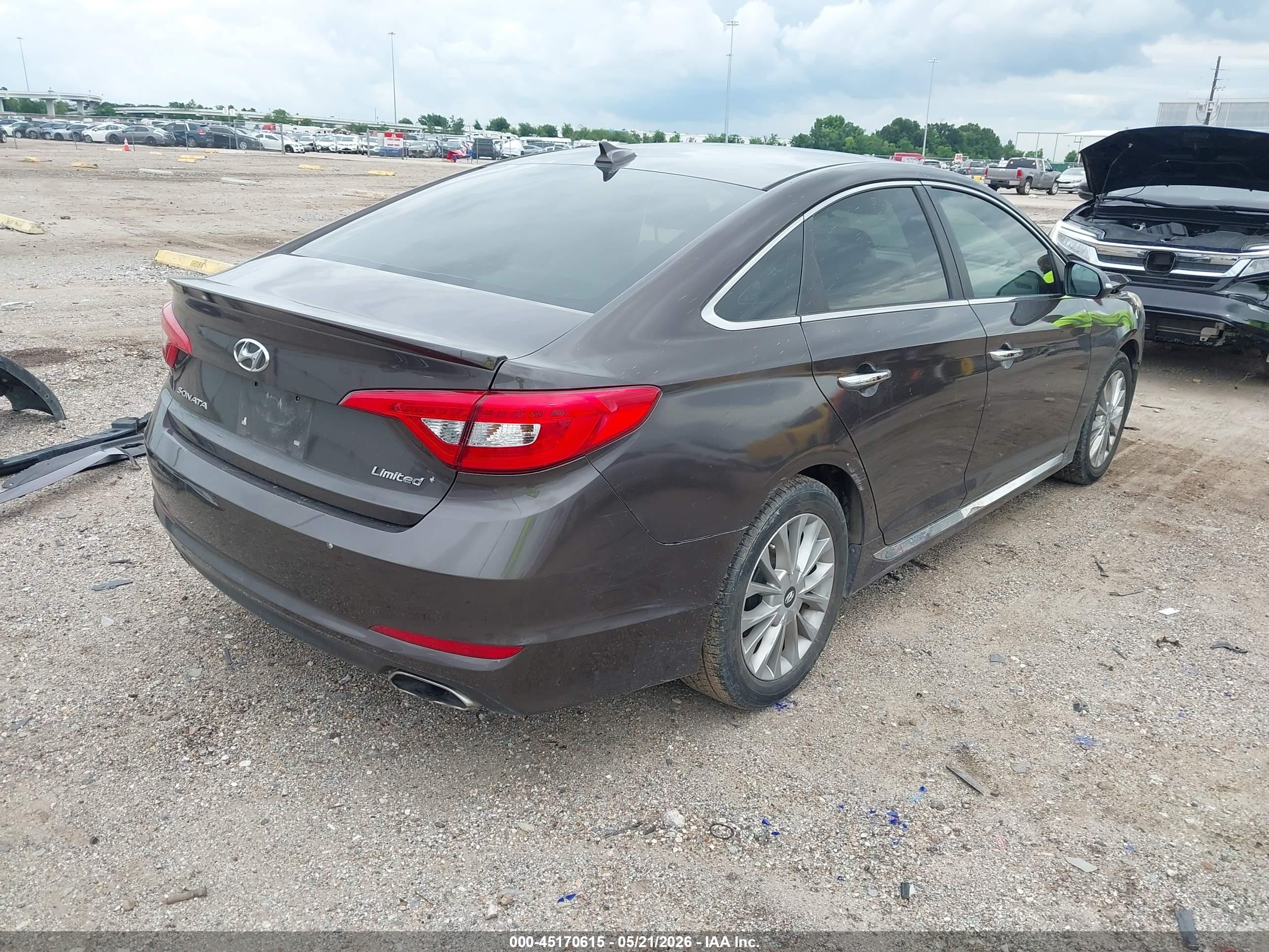 2015 Hyundai Sonata Limited Серый vin: 5NPE34AF7FH175980