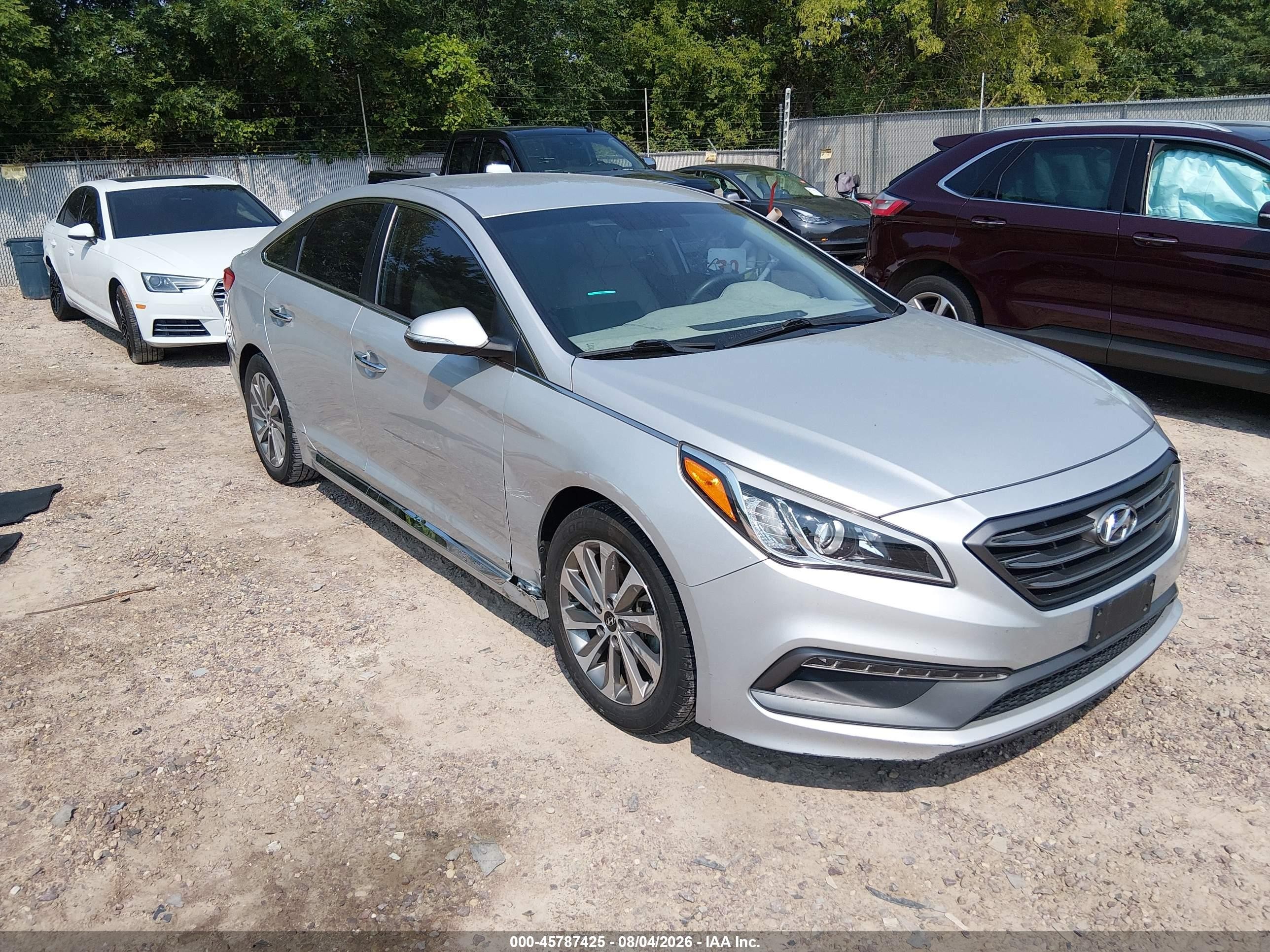 2015 Hyundai Sonata Sport Silver vin: 5NPE34AF7FH183254
