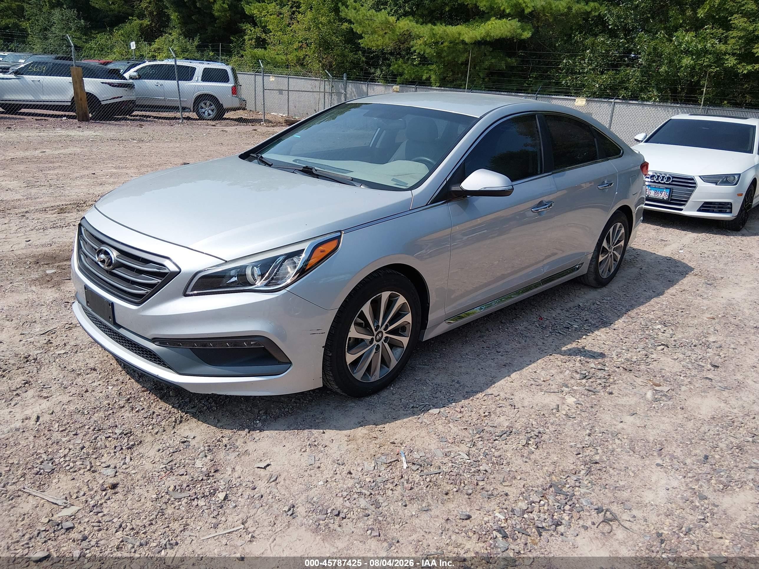 2015 Hyundai Sonata Sport Silver vin: 5NPE34AF7FH183254