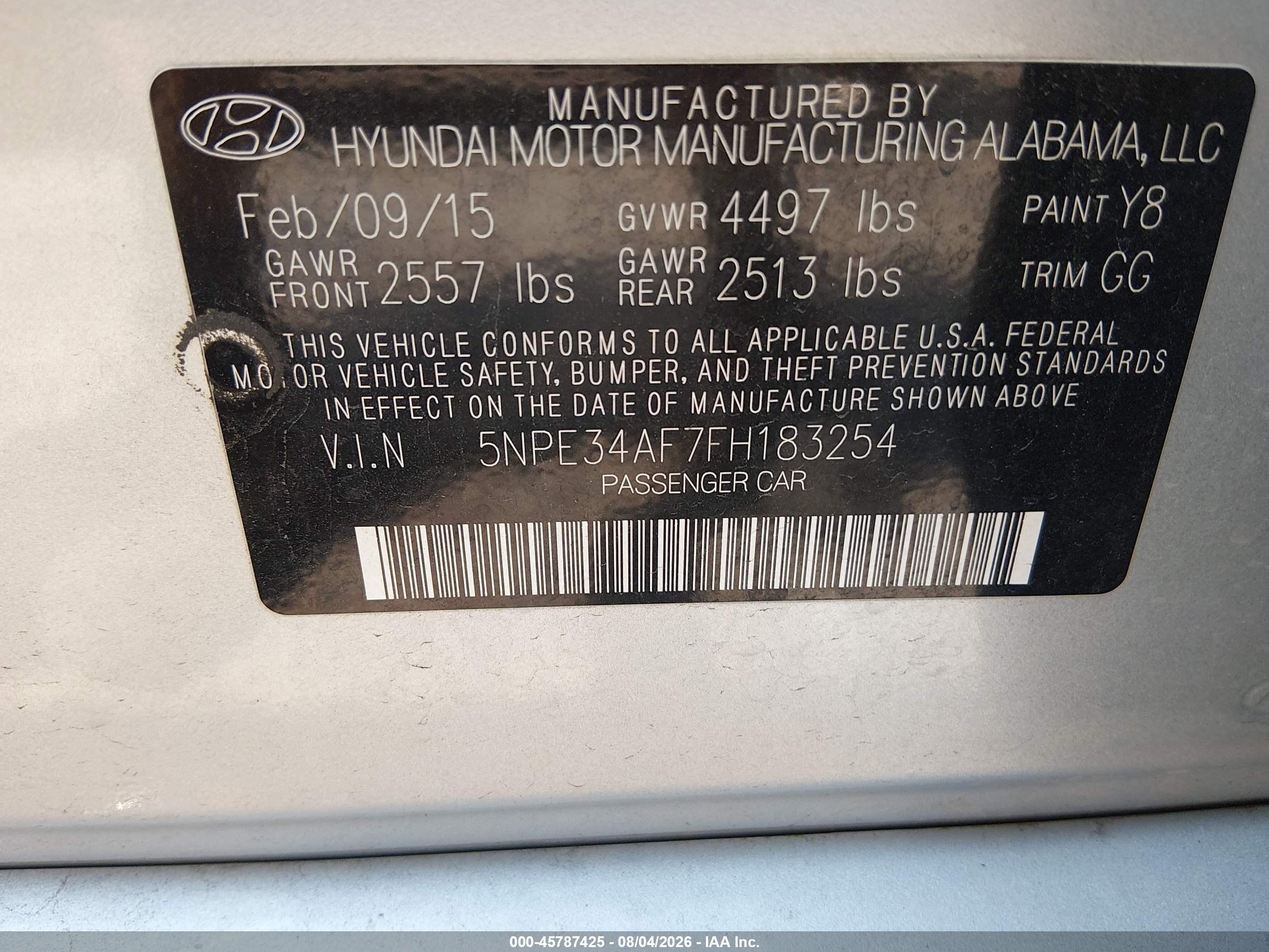 2015 Hyundai Sonata Sport Silver vin: 5NPE34AF7FH183254