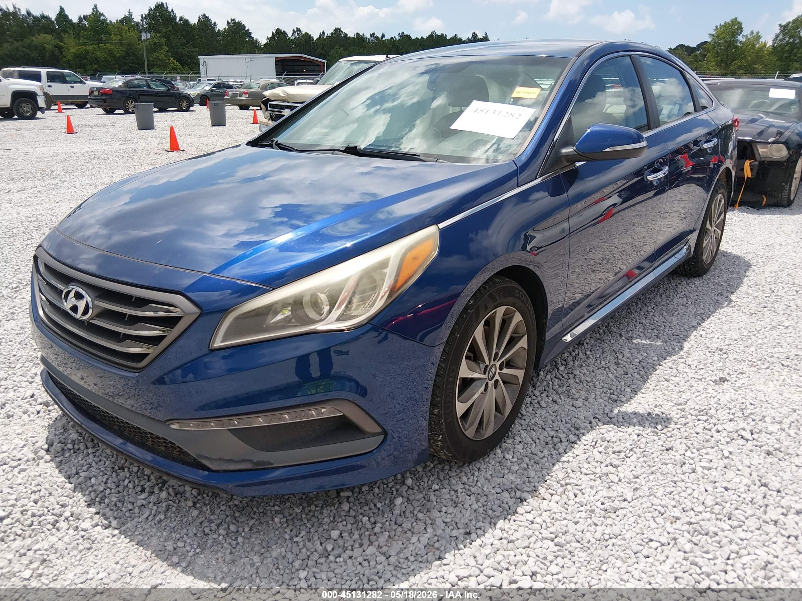 2015 Hyundai Sonata Sport Синий vin: 5NPE34AF7FH190673